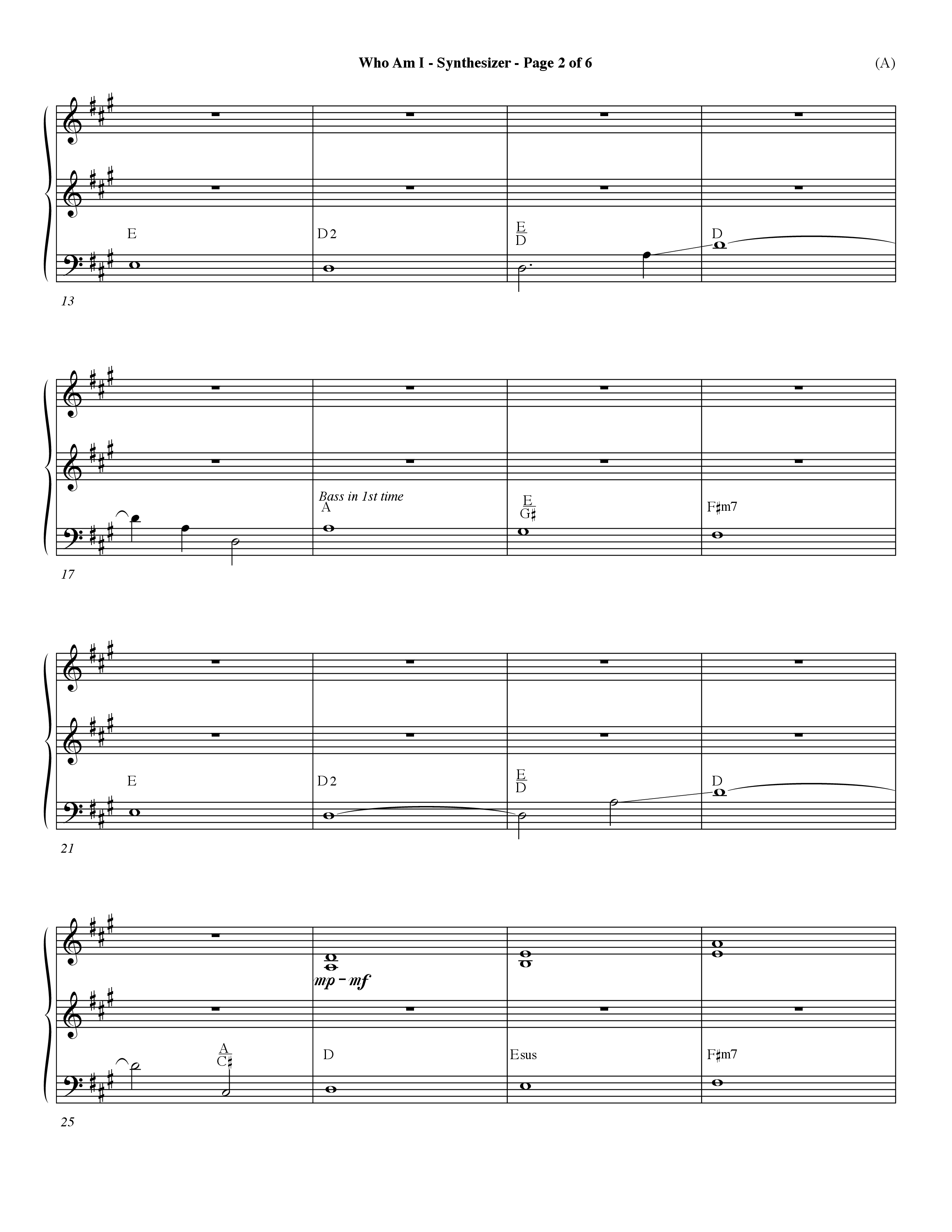 Who Am I (Choral Anthem SATB) Synth (Word Music Choral / Orch. Dave Williamson)
