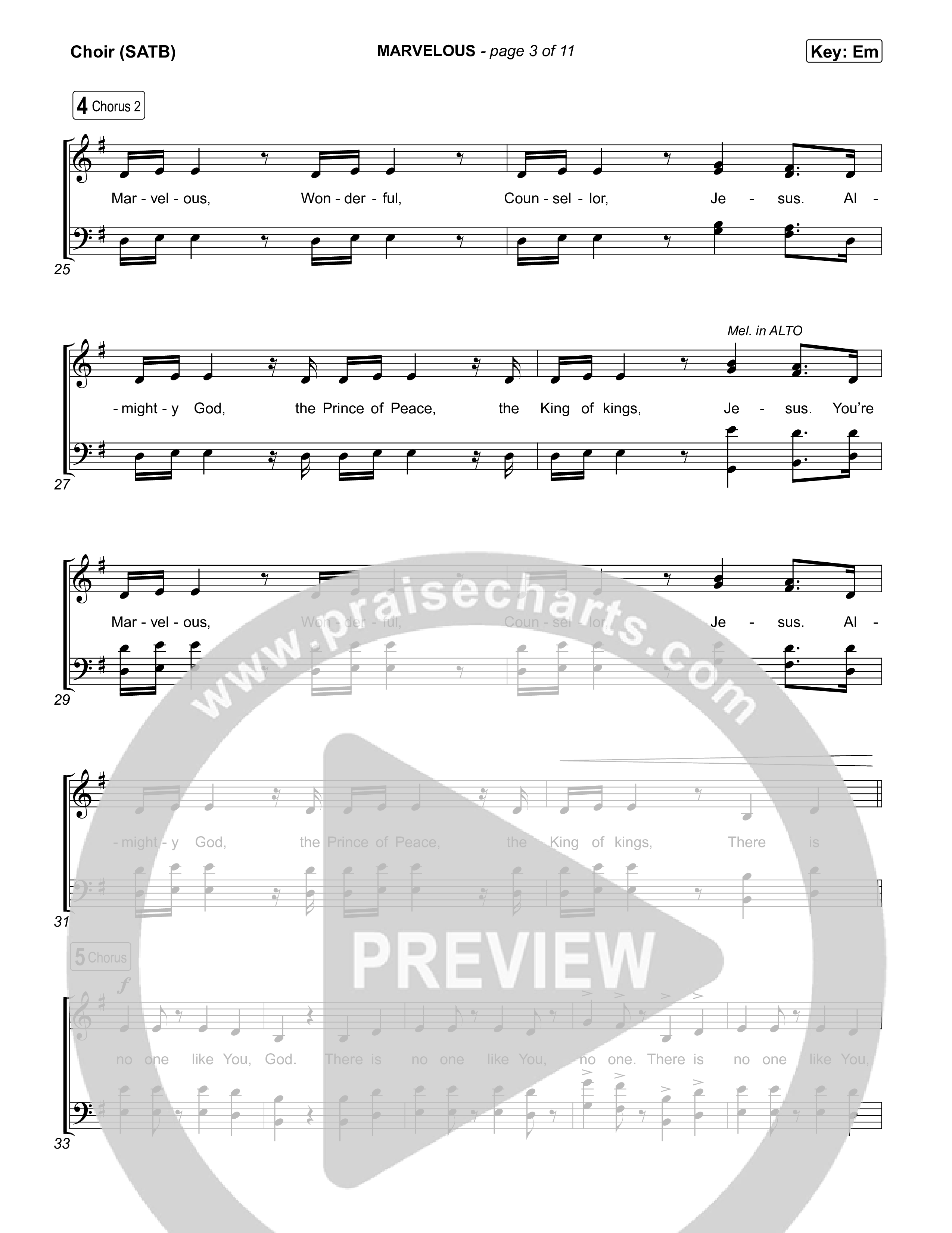 Marvelous Choir Sheet (SATB) (Mitch Wong)