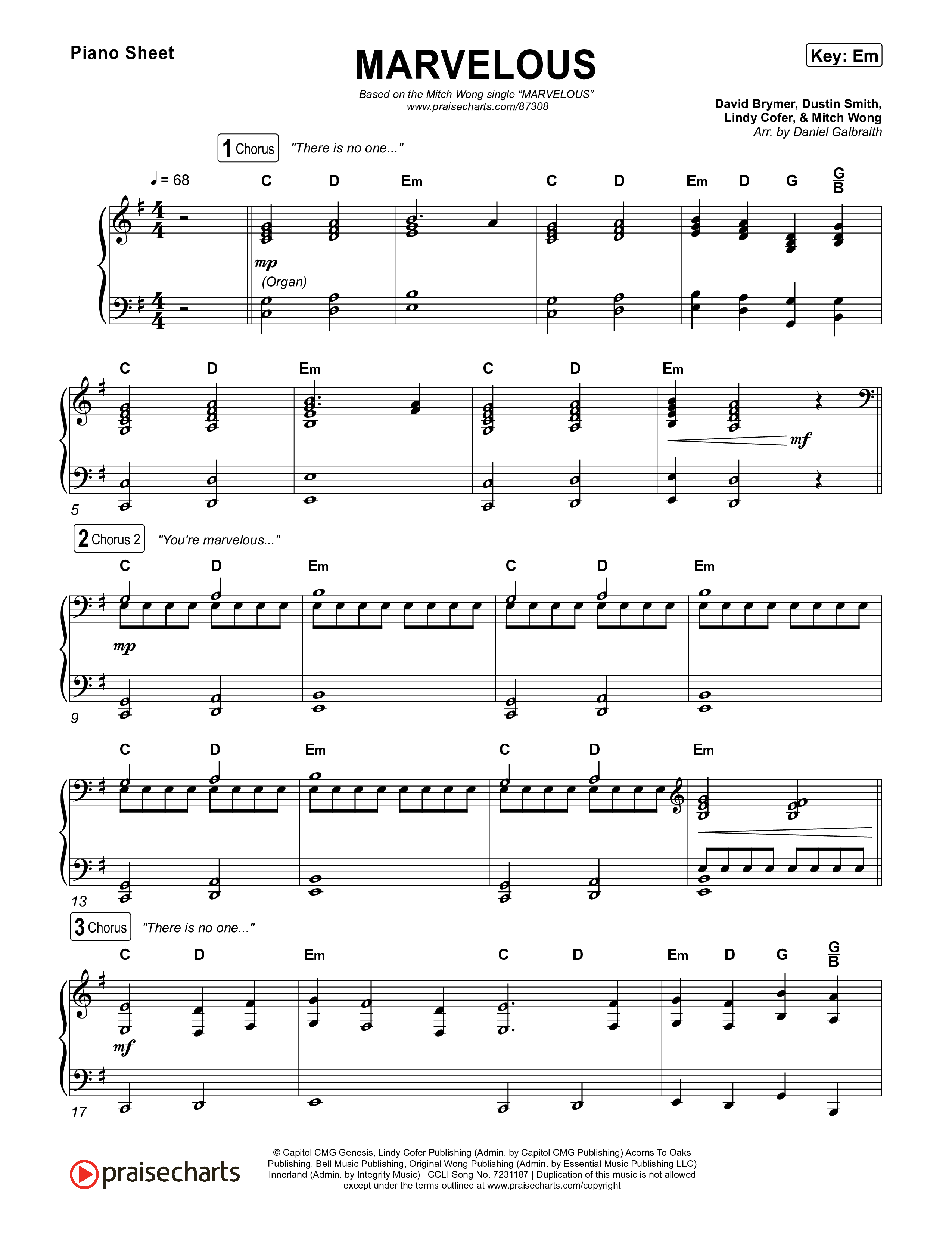 Marvelous Piano Sheet (Mitch Wong)