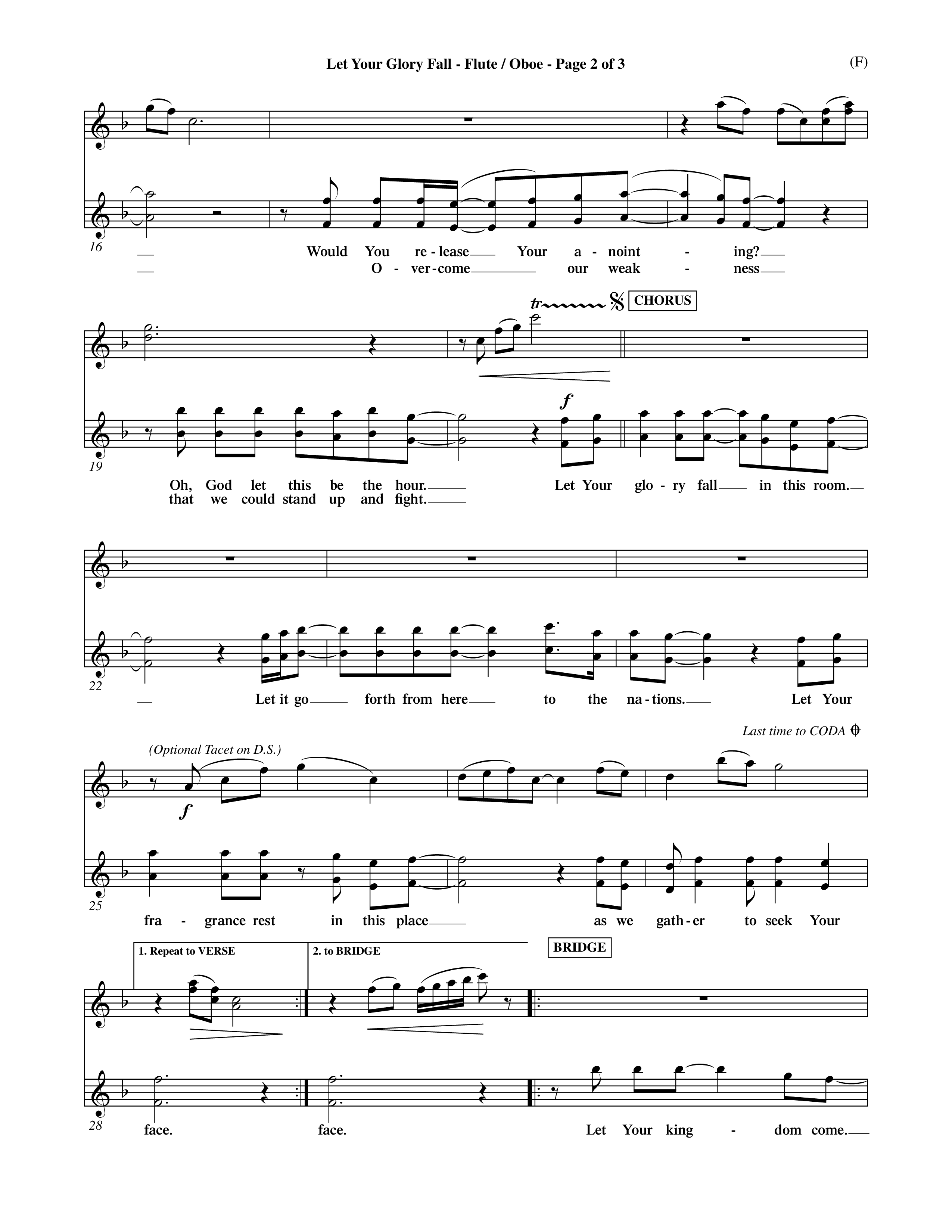 Let Your Glory Fall (Choral Anthem SATB) Flute/Oboe (Word Music Choral / Orch. David Shipps)