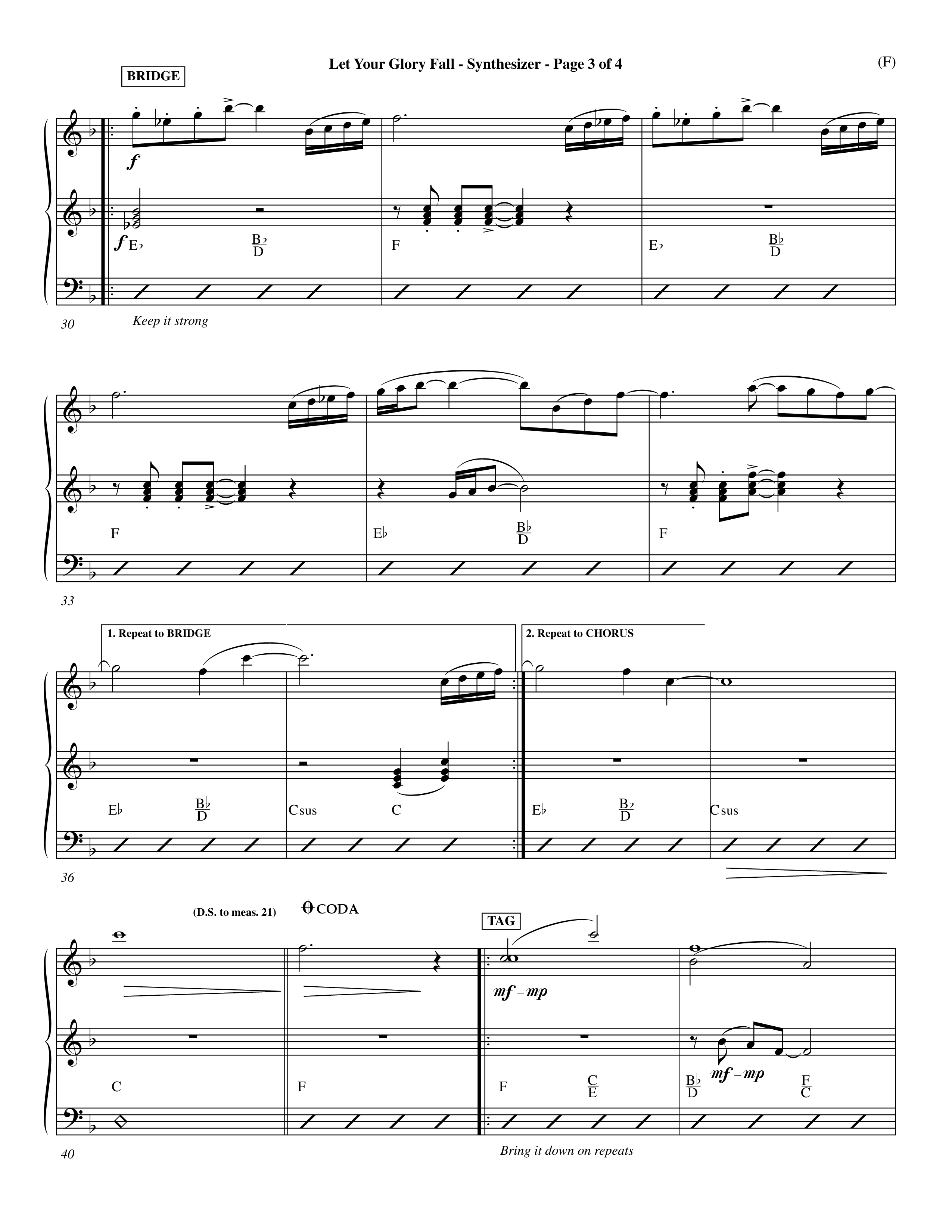 Let Your Glory Fall (Choral Anthem SATB) Synth (Word Music Choral / Orch. David Shipps)