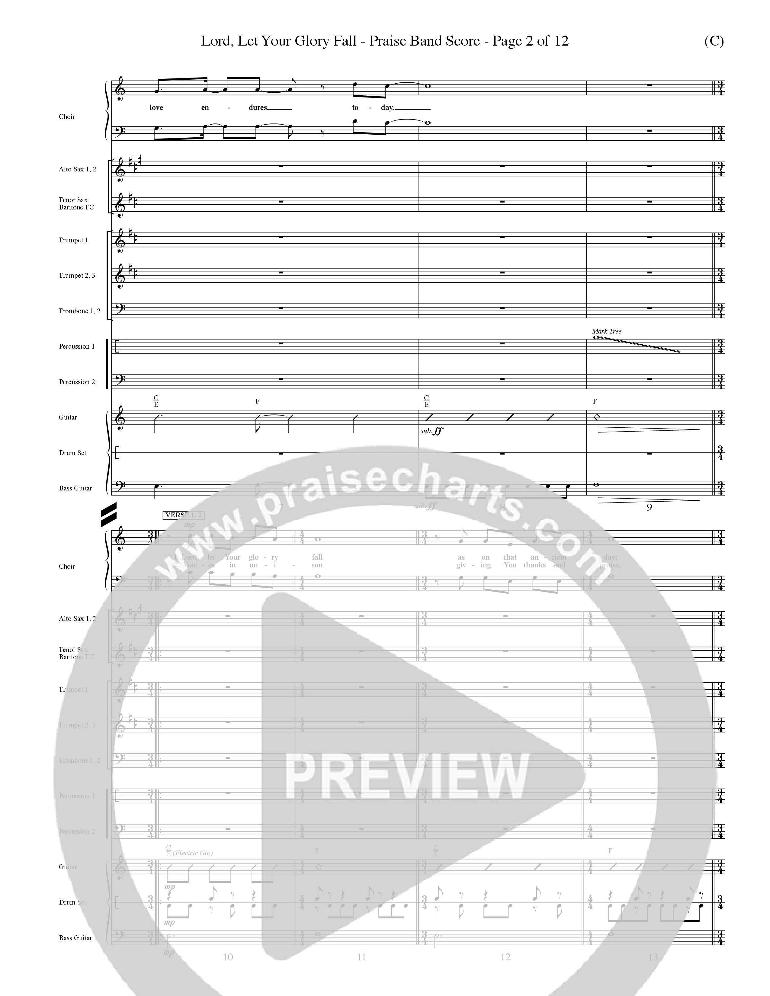 Lord Let Your Glory Fall (Choral Anthem SATB) Conductor's Score (Word Music Choral / Orch. Dave Williamson)