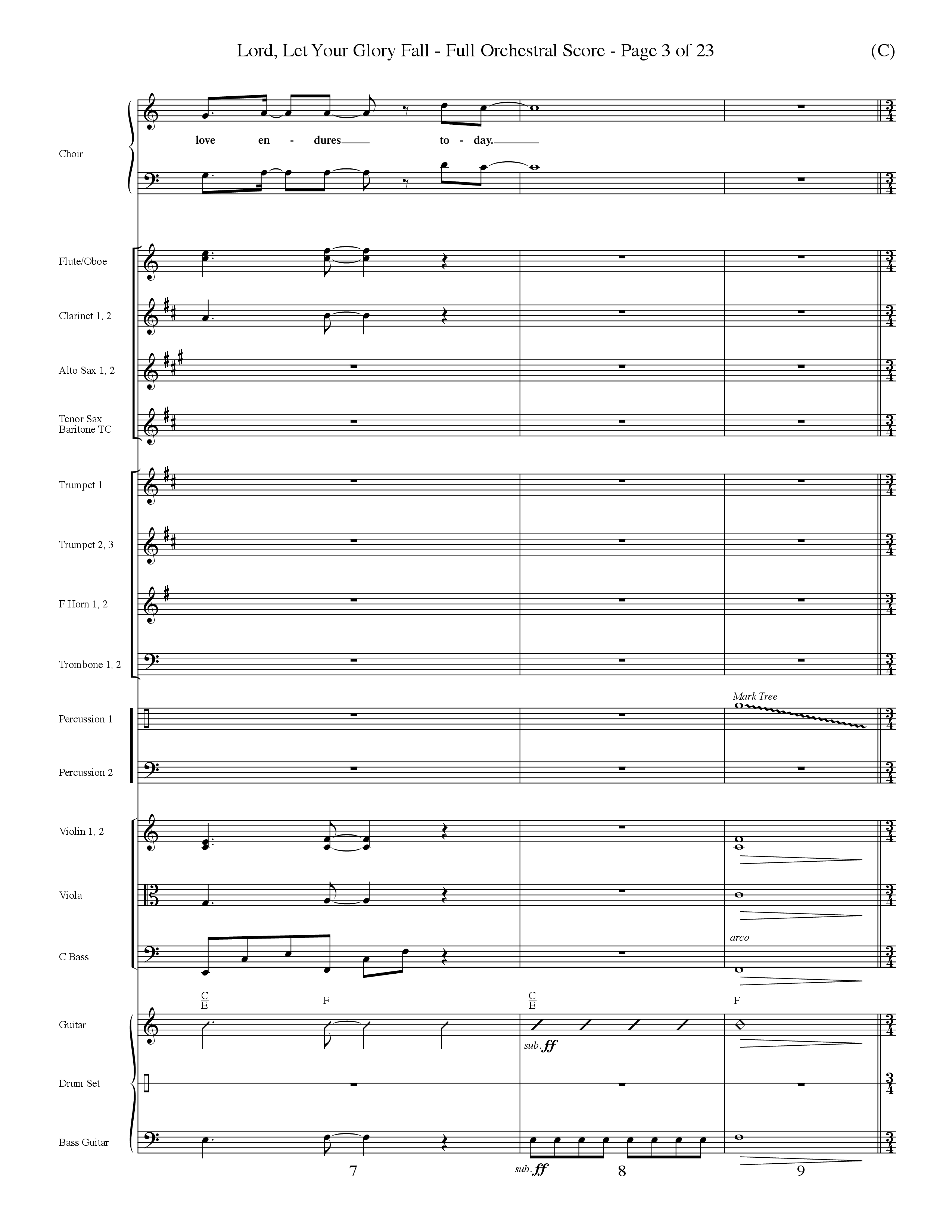 Lord Let Your Glory Fall (Choral Anthem SATB) Conductor's Score (Word Music Choral / Orch. Dave Williamson)