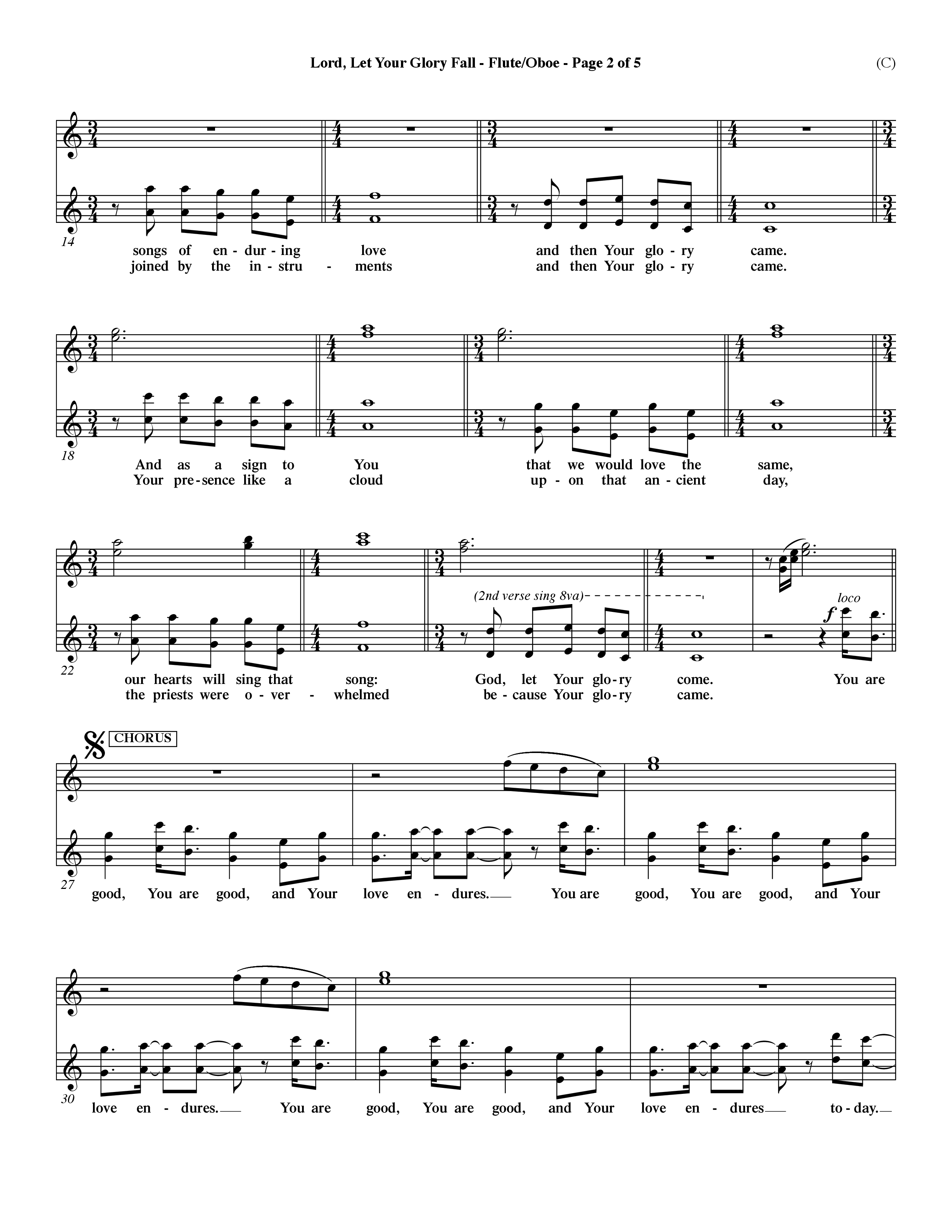 Lord Let Your Glory Fall (Choral Anthem SATB) Flute/Oboe (Word Music Choral / Orch. Dave Williamson)
