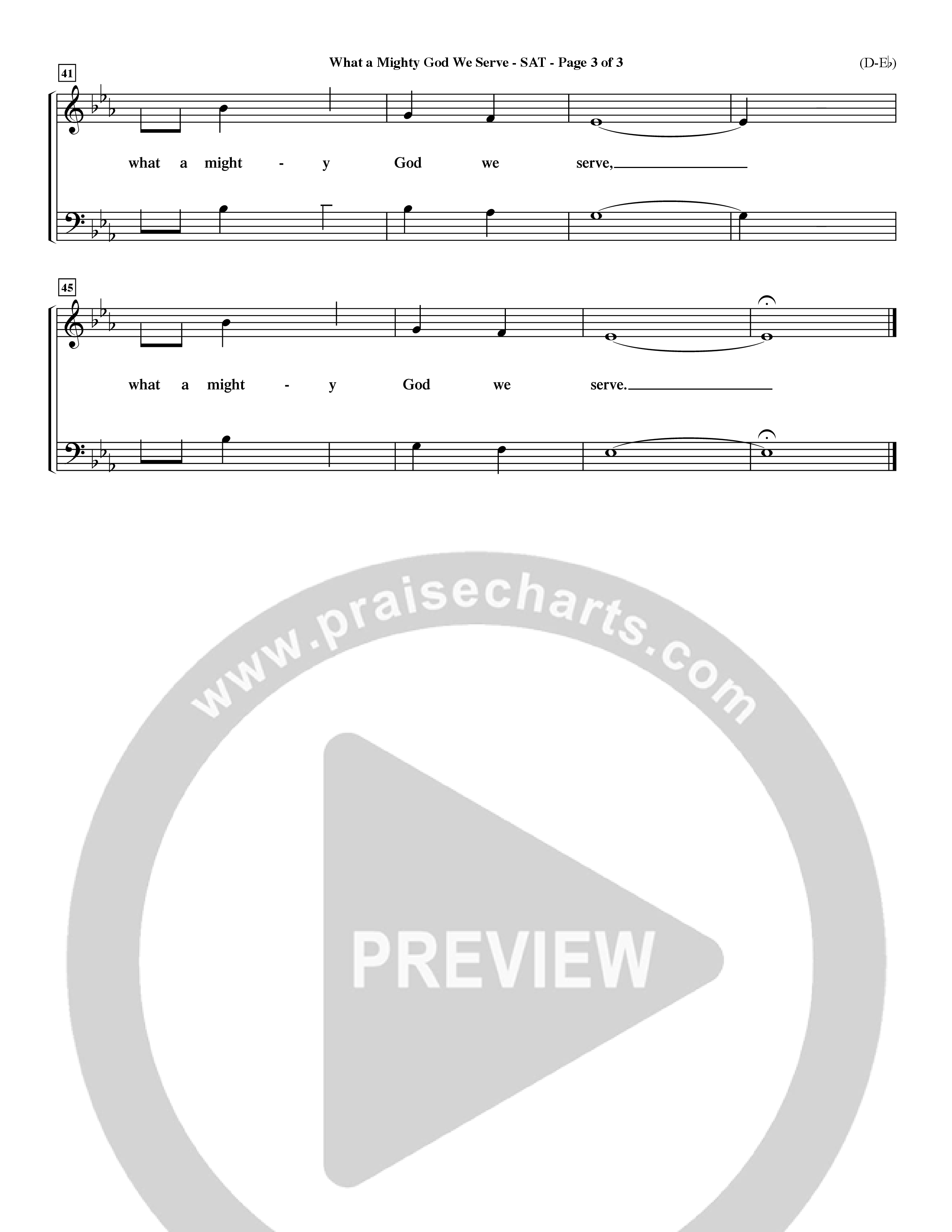 What a Mighty God We Serve (Choral Anthem SATB) Lead Sheet (SAT) (Word Music Choral / Arr. Ken Barker / Orch. Keith Christopher / Orch. Andrew High)