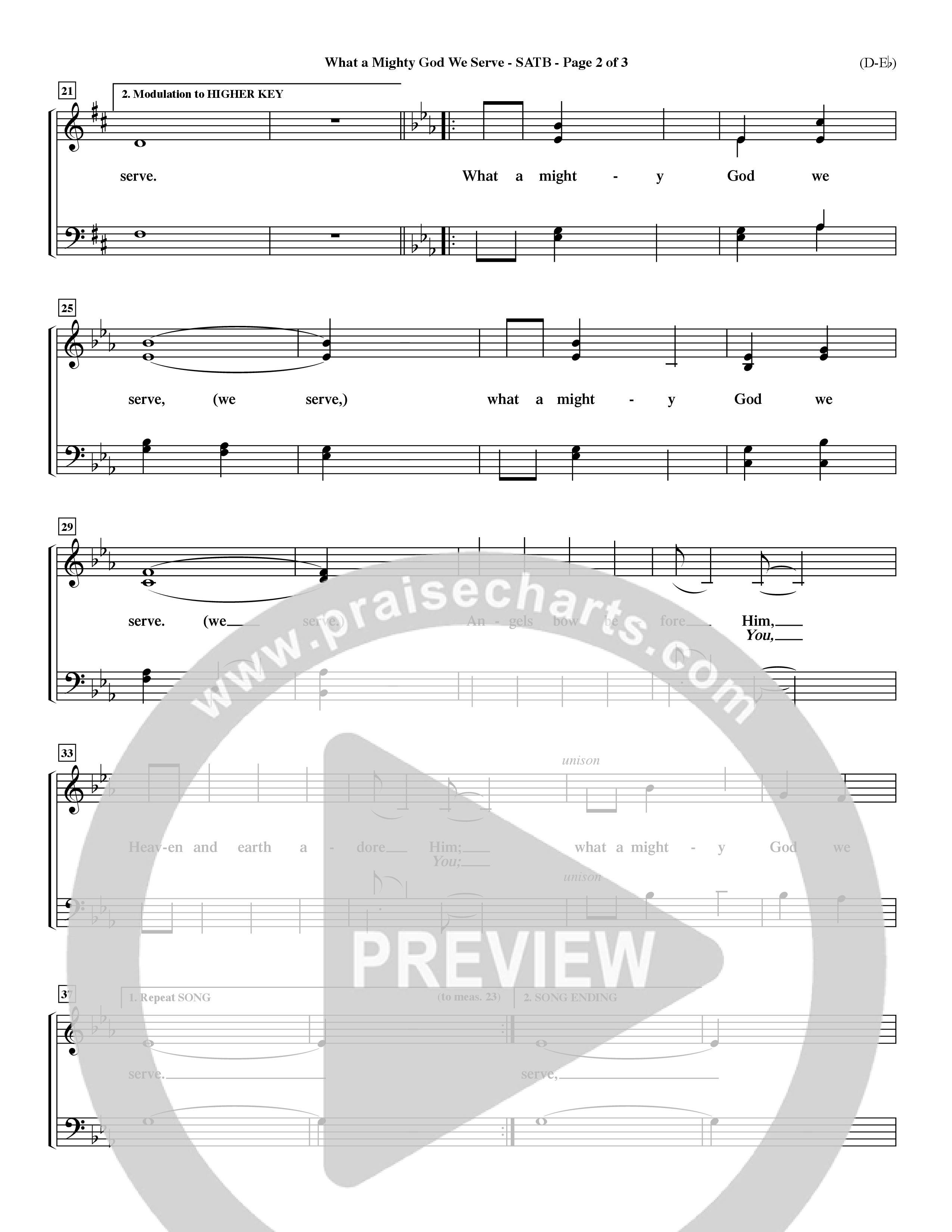 What a Mighty God We Serve (Choral Anthem SATB) Keyboard/Vocal (SATB) (Word Music Choral / Arr. Ken Barker / Orch. Keith Christopher / Orch. Andrew High)