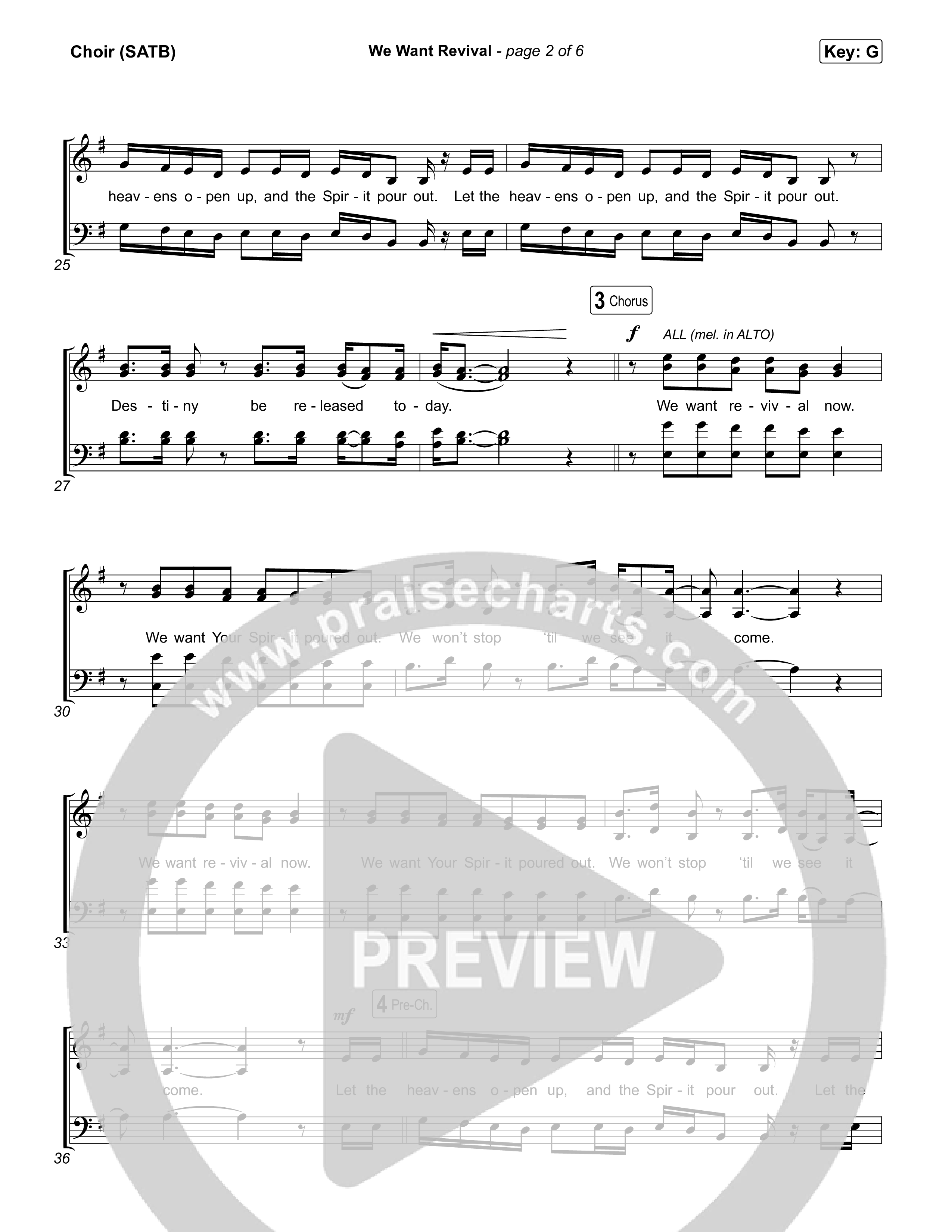 We Want Revival Choir Sheet (SATB) (Red Worship / Lizzie Morgan / Jonathan Stamper)