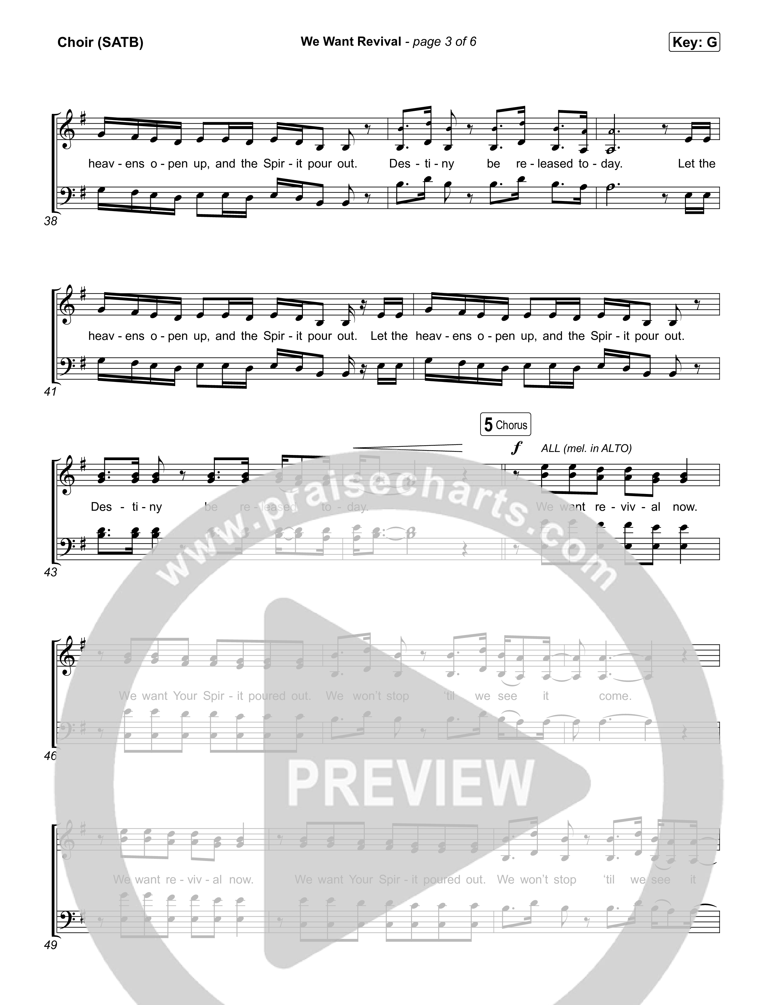 We Want Revival Choir Sheet (SATB) (Red Worship / Lizzie Morgan / Jonathan Stamper)