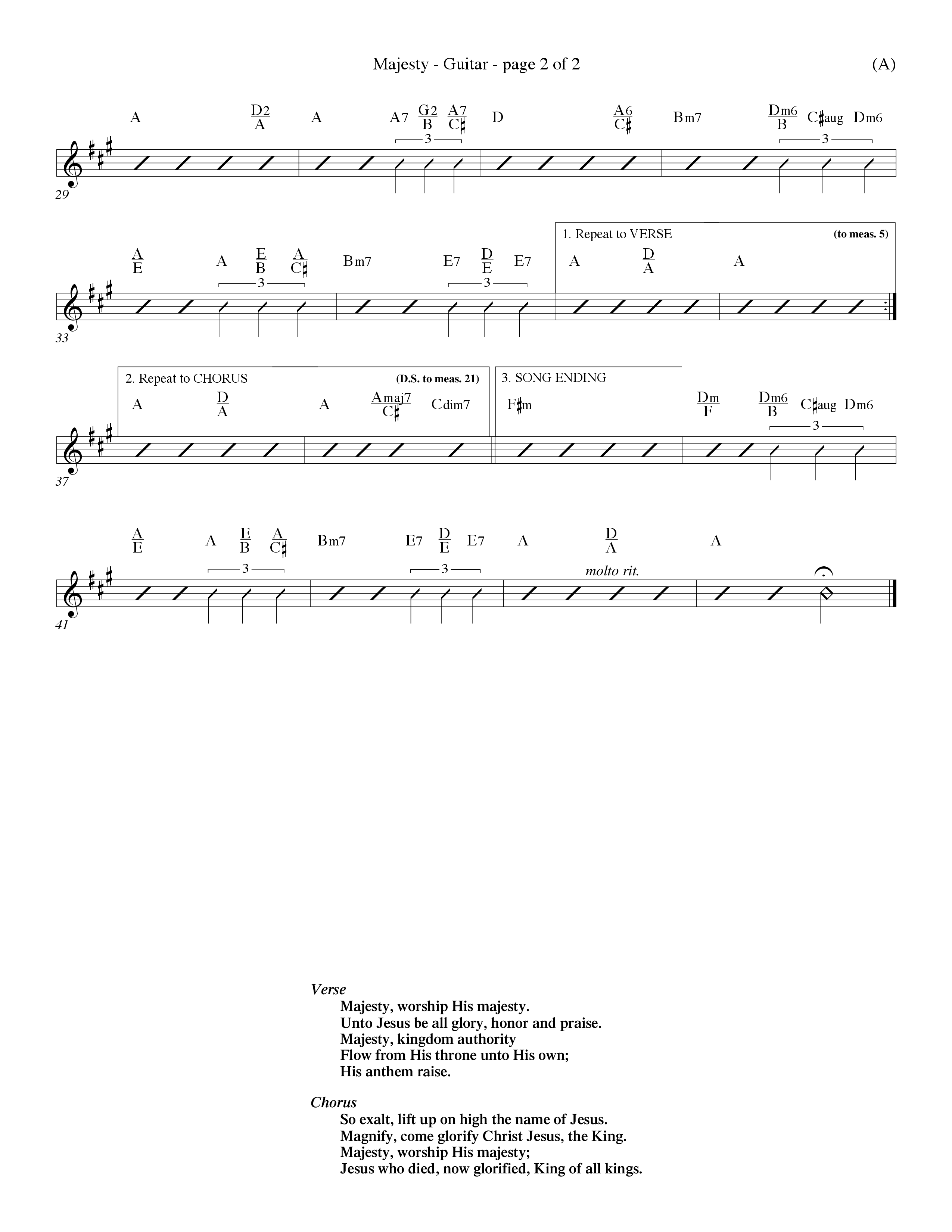 Majesty (Choral Anthem SATB) Acoustic Guitar (Word Music Choral / Orch. Eddie Fargason)