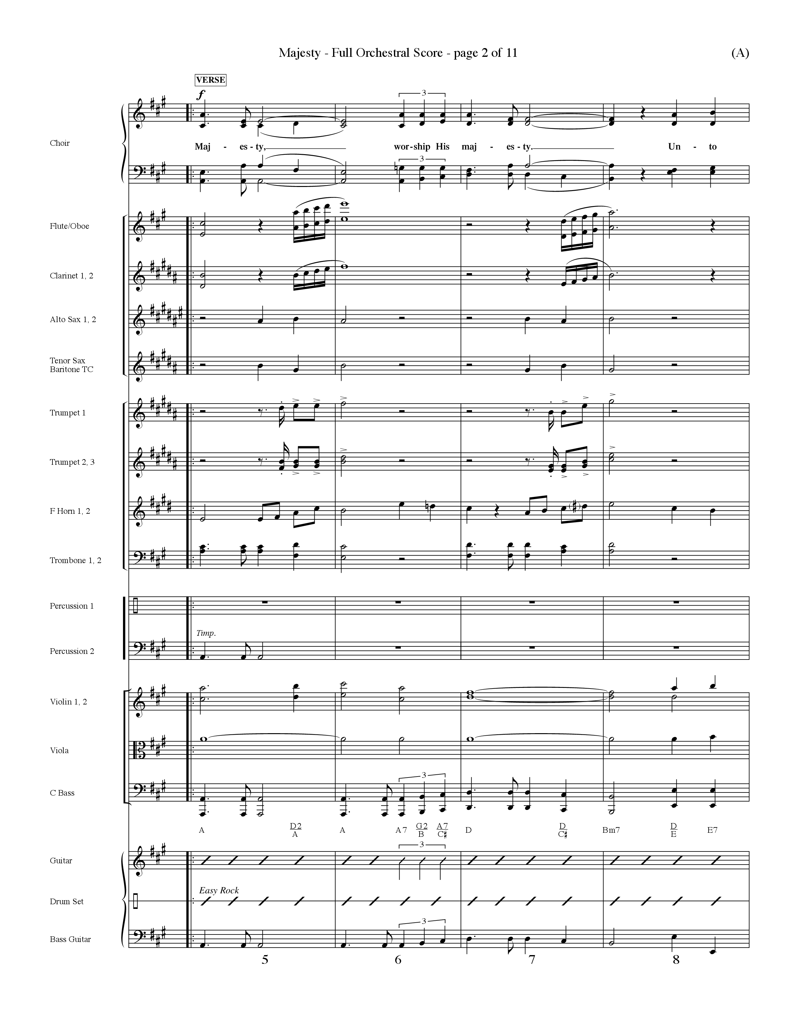 Majesty (Choral Anthem SATB) Orchestration (Word Music Choral / Orch. Eddie Fargason)