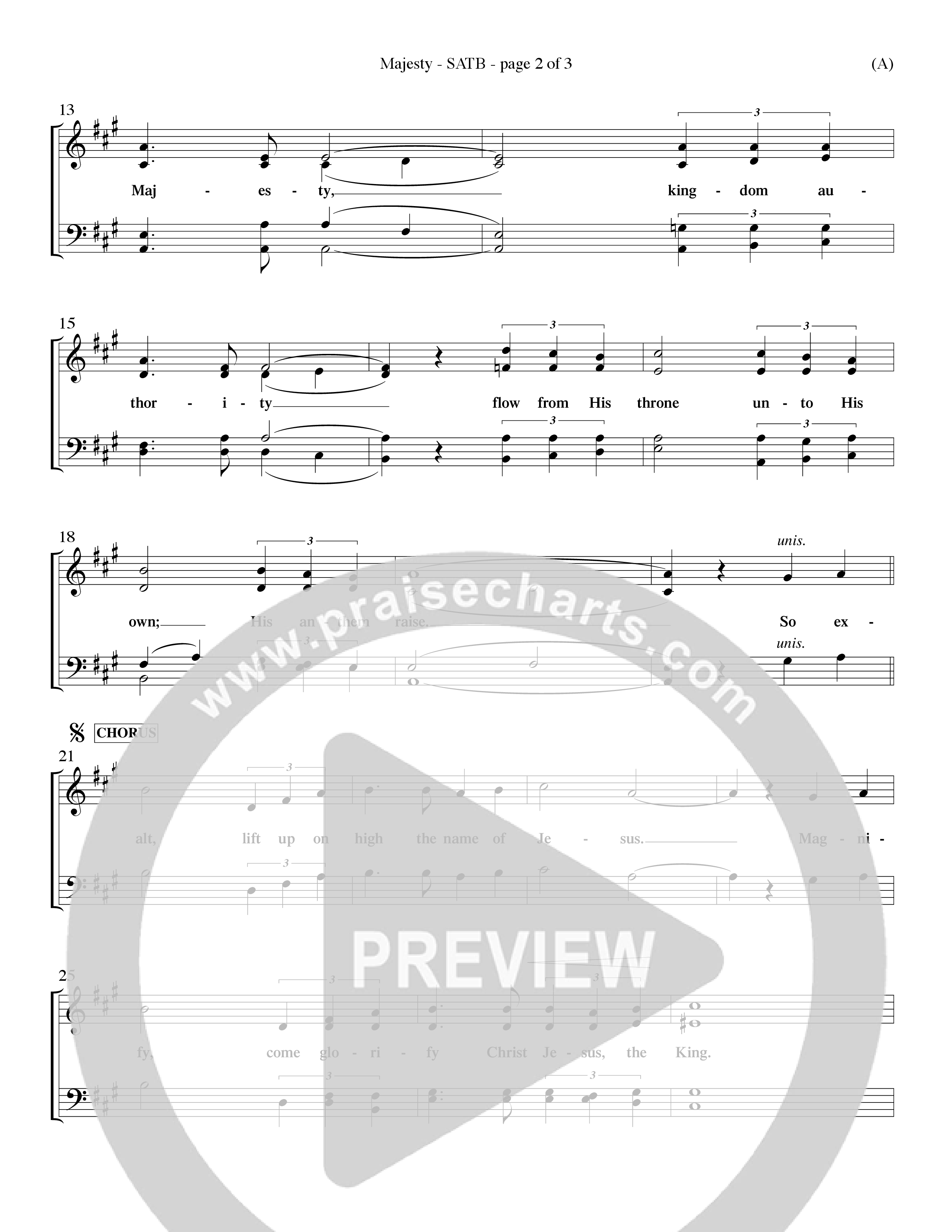 Majesty (Choral Anthem SATB) Keyboard/Vocal (SATB) (Word Music Choral / Orch. Eddie Fargason)
