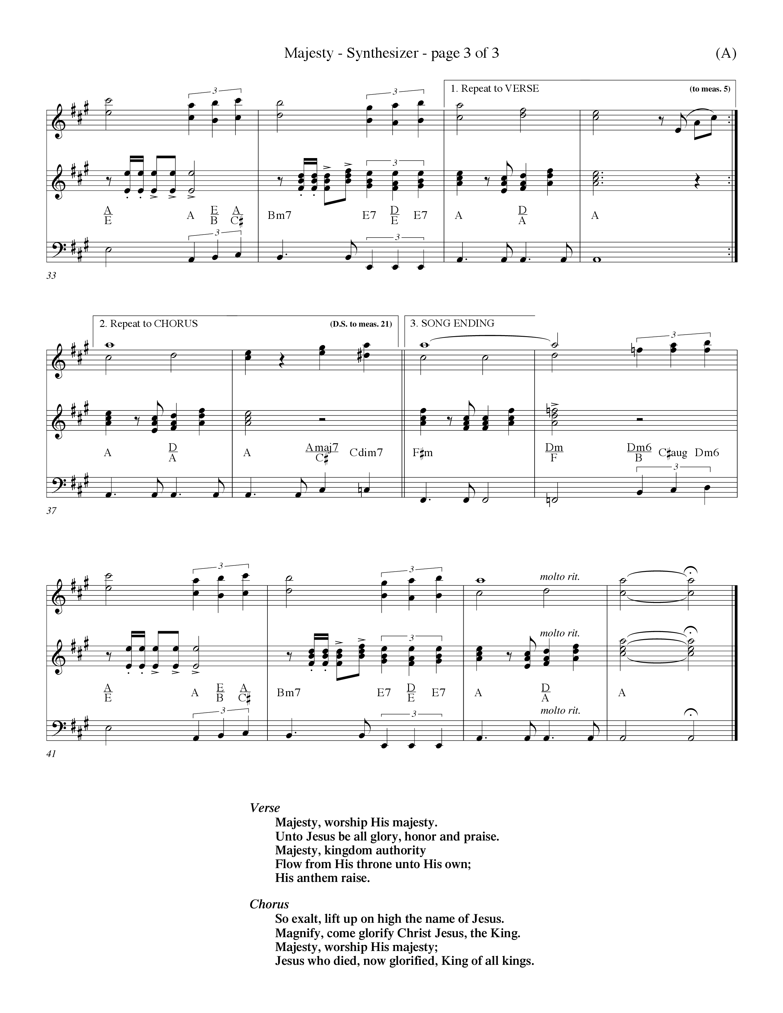 Majesty (Choral Anthem SATB) Synth (Word Music Choral / Orch. Eddie Fargason)