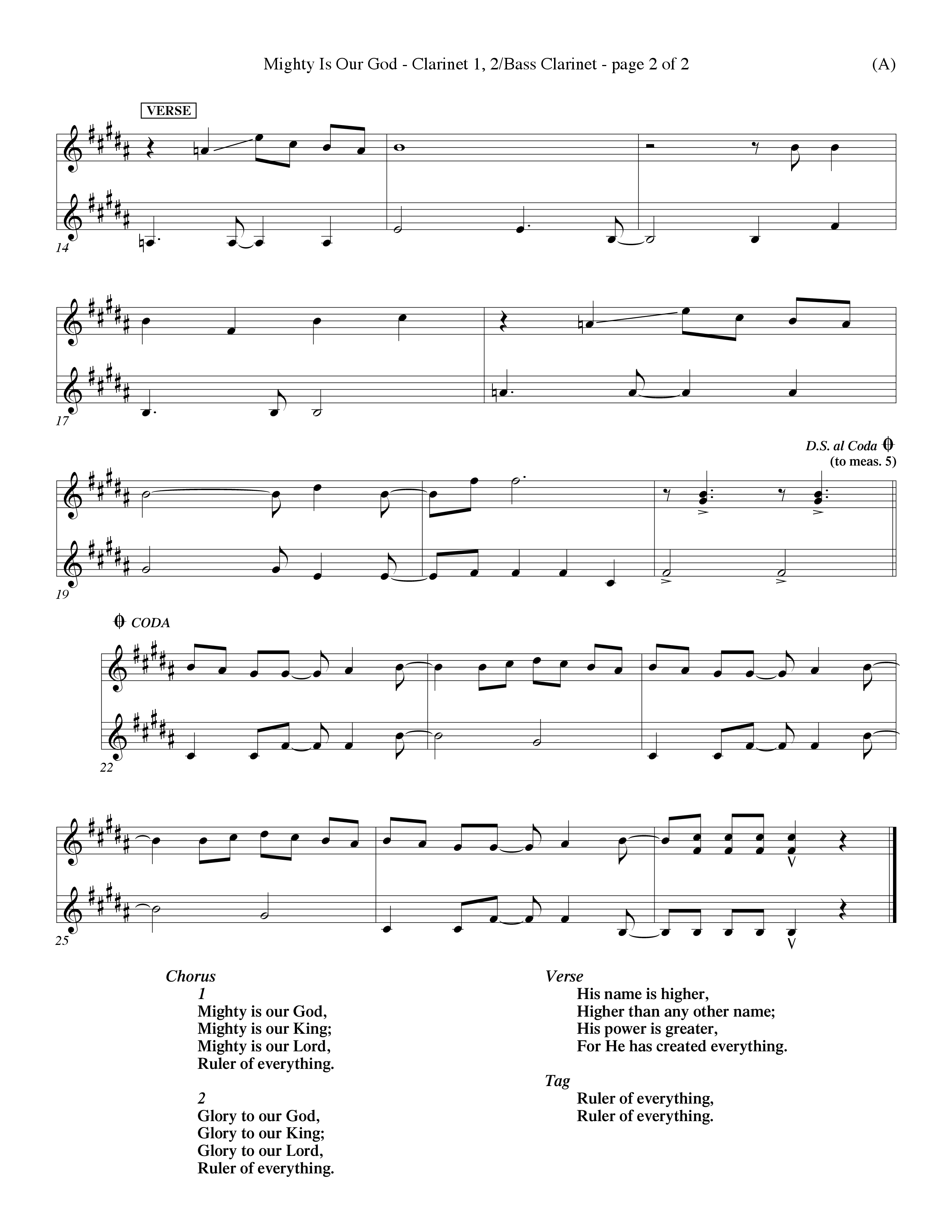 Mighty Is Our God (Choral Anthem SATB) Clarinet 1/2, Bass Clarinet (Word Music Choral / Orch. Ron Meyers)