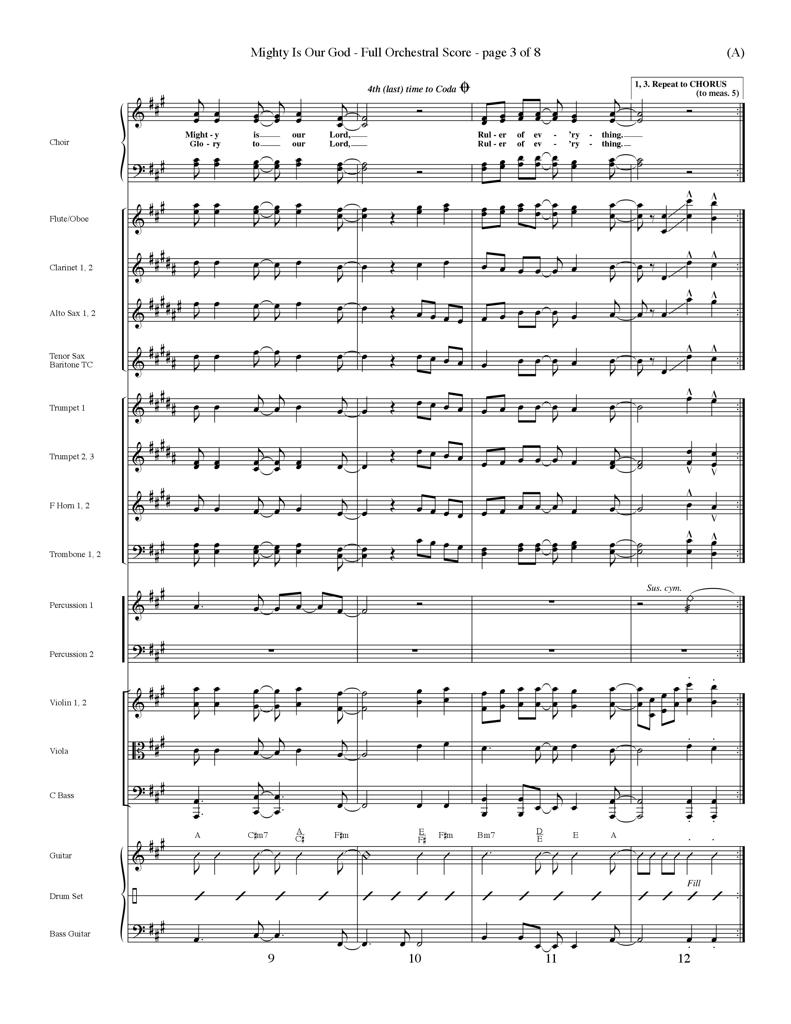 Mighty Is Our God (Choral Anthem SATB) Orchestration (Word Music Choral / Orch. Ron Meyers)