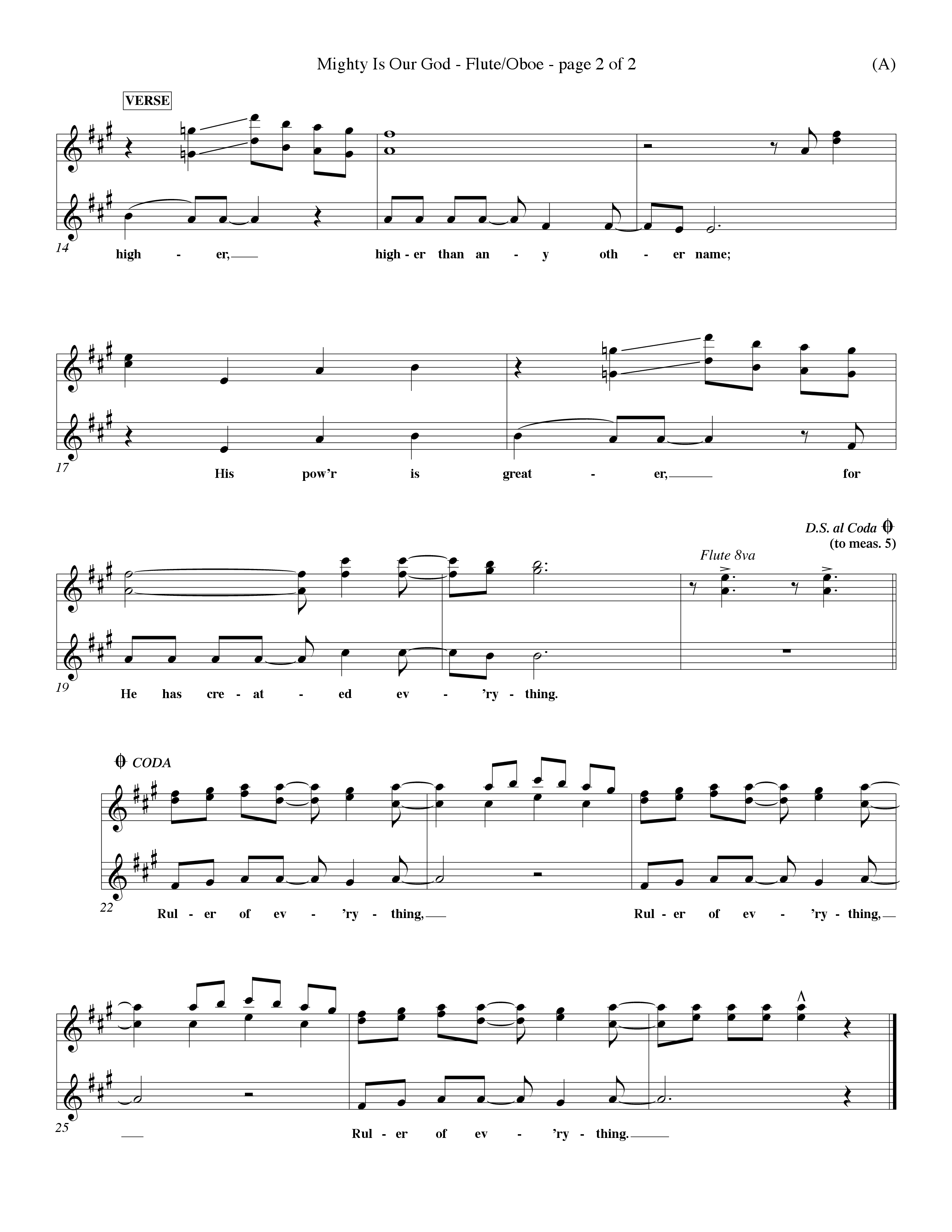 Mighty Is Our God (Choral Anthem SATB) Flute/Oboe (Word Music Choral / Orch. Ron Meyers)