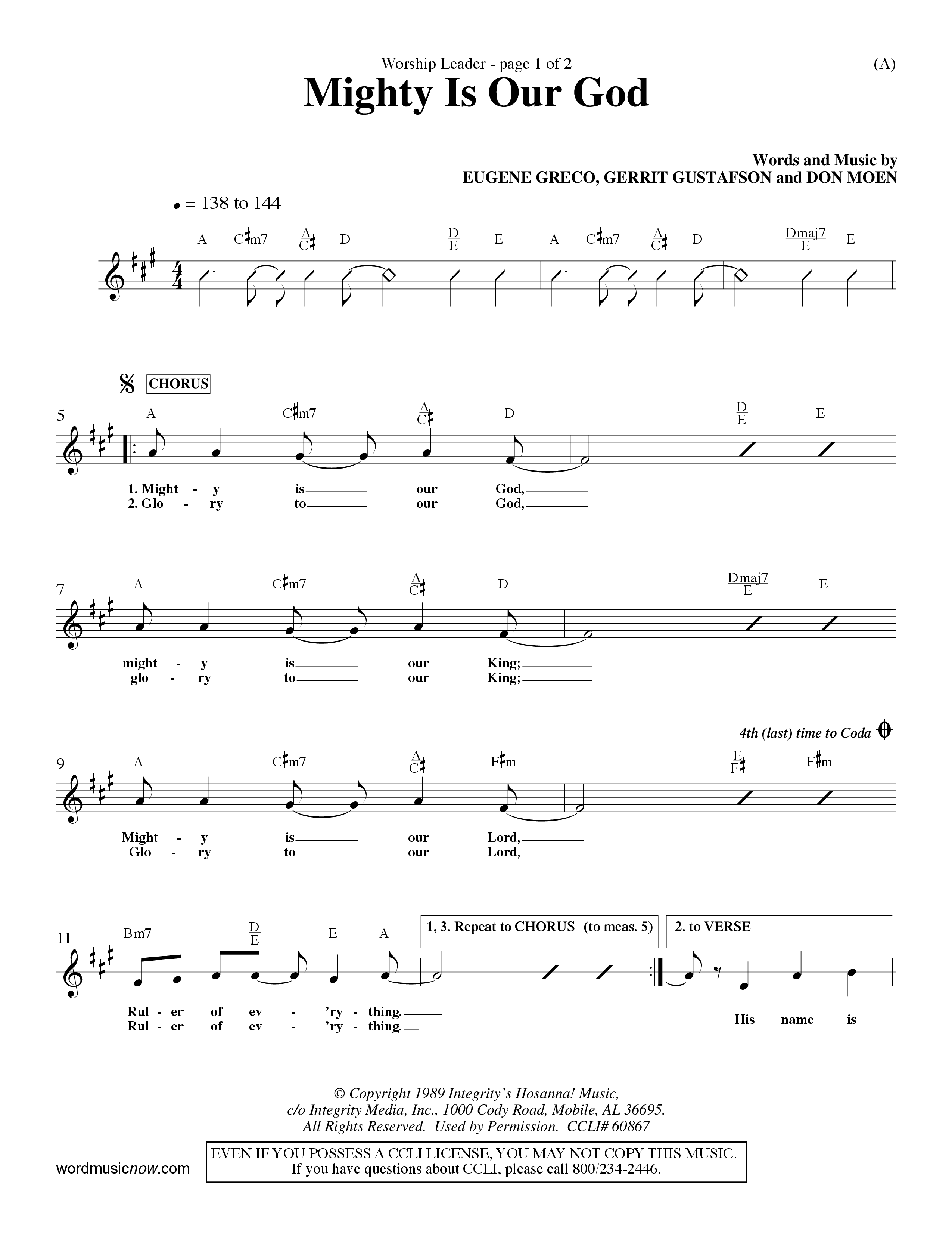 Mighty Is Our God (Choral Anthem SATB) Rhythm Pack (Word Music Choral / Orch. Ron Meyers)