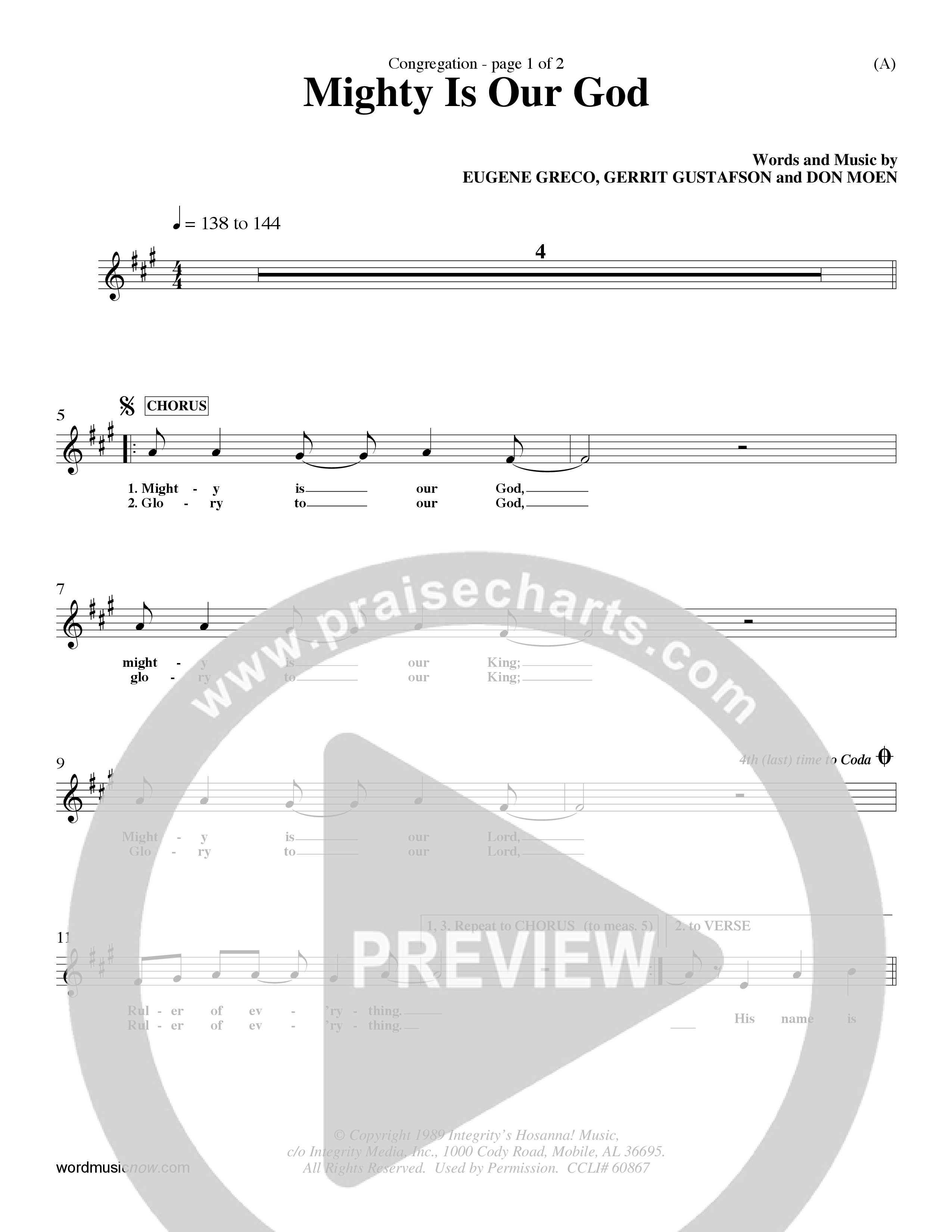 Mighty Is Our God (Choral Anthem SATB) Rhythm Pack (Word Music Choral / Orch. Ron Meyers)