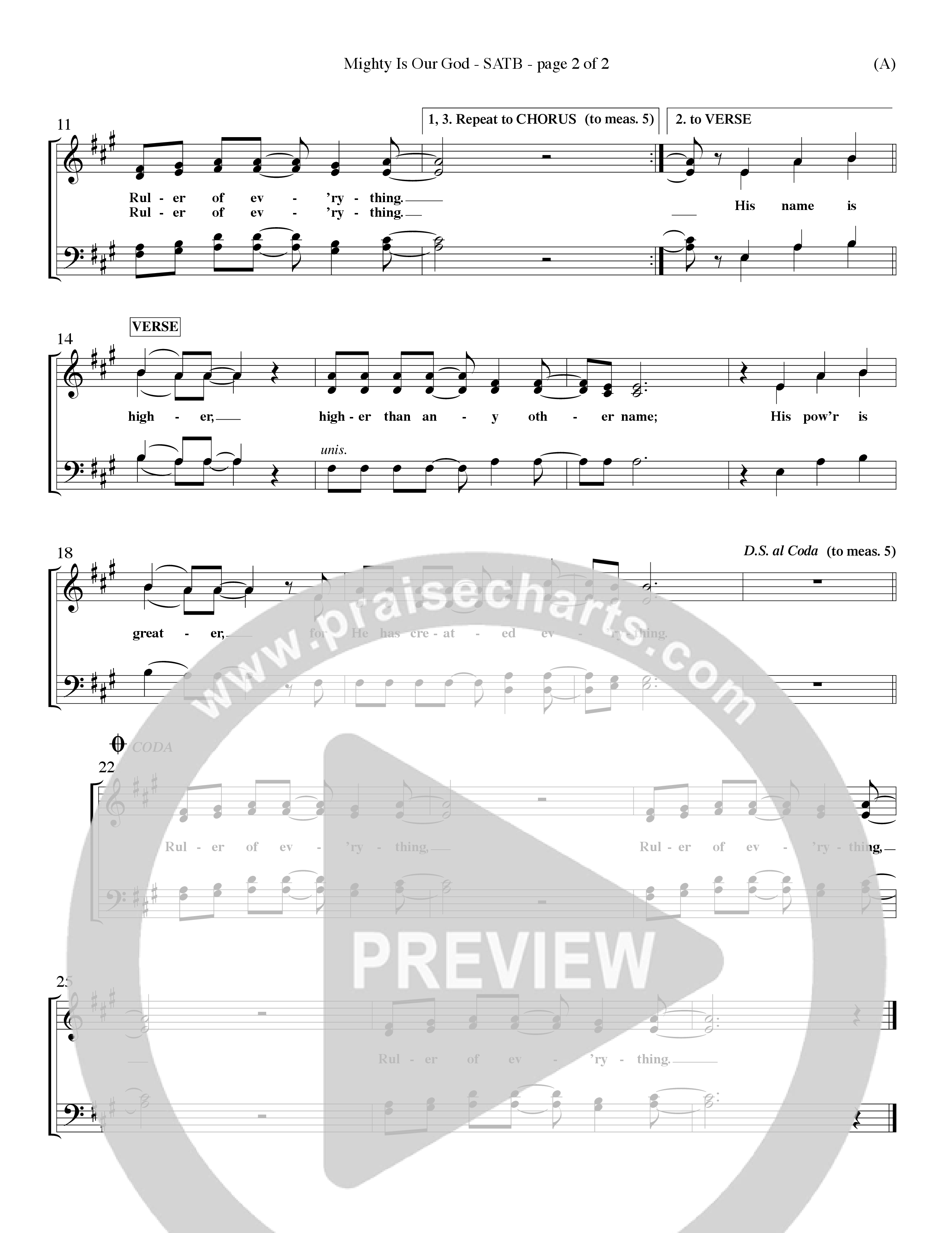 Mighty Is Our God (Choral Anthem SATB) Keyboard/Vocal (SATB) (Word Music Choral / Orch. Ron Meyers)