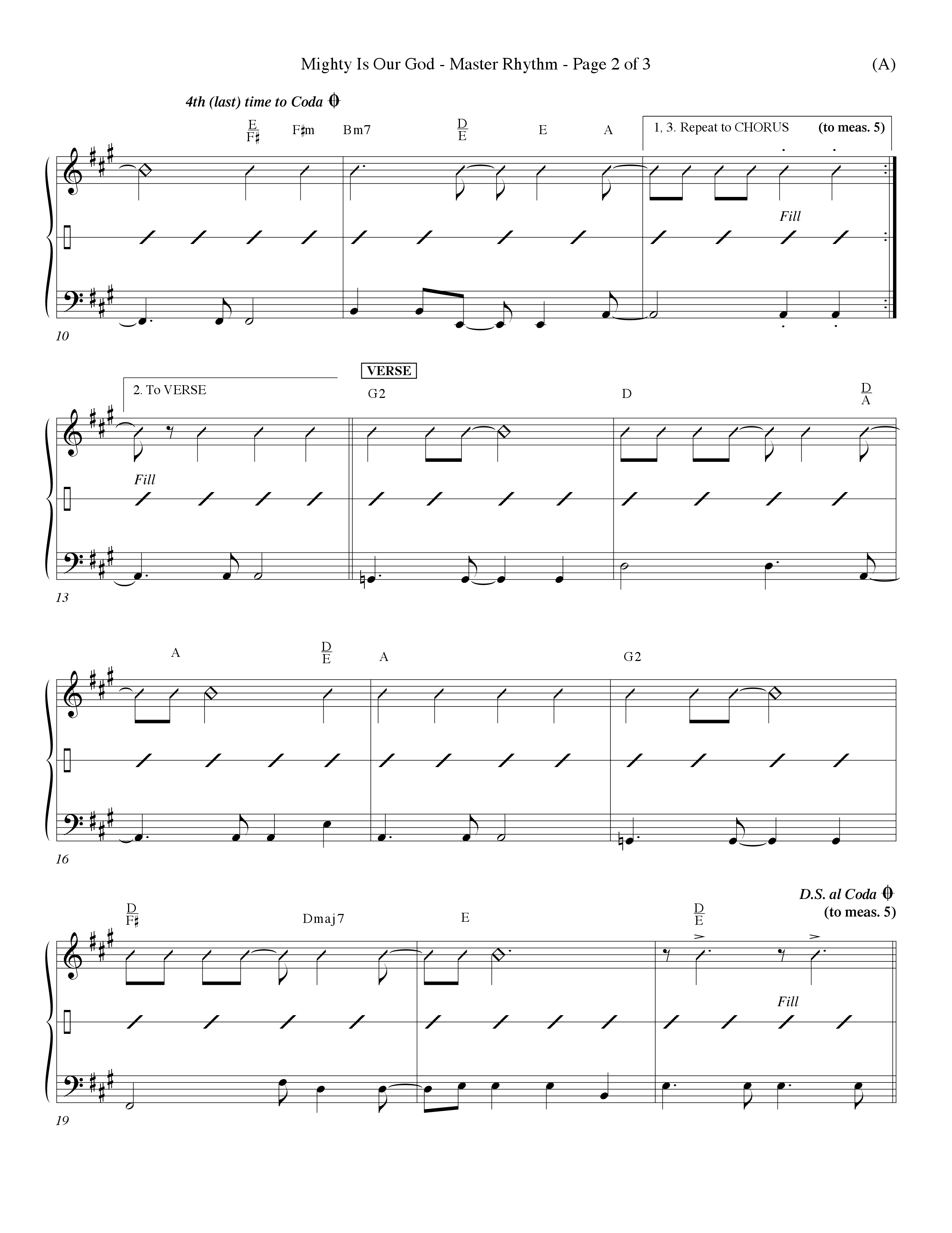 Mighty Is Our God (Choral Anthem SATB) Rhythm Chart (Word Music Choral / Orch. Ron Meyers)