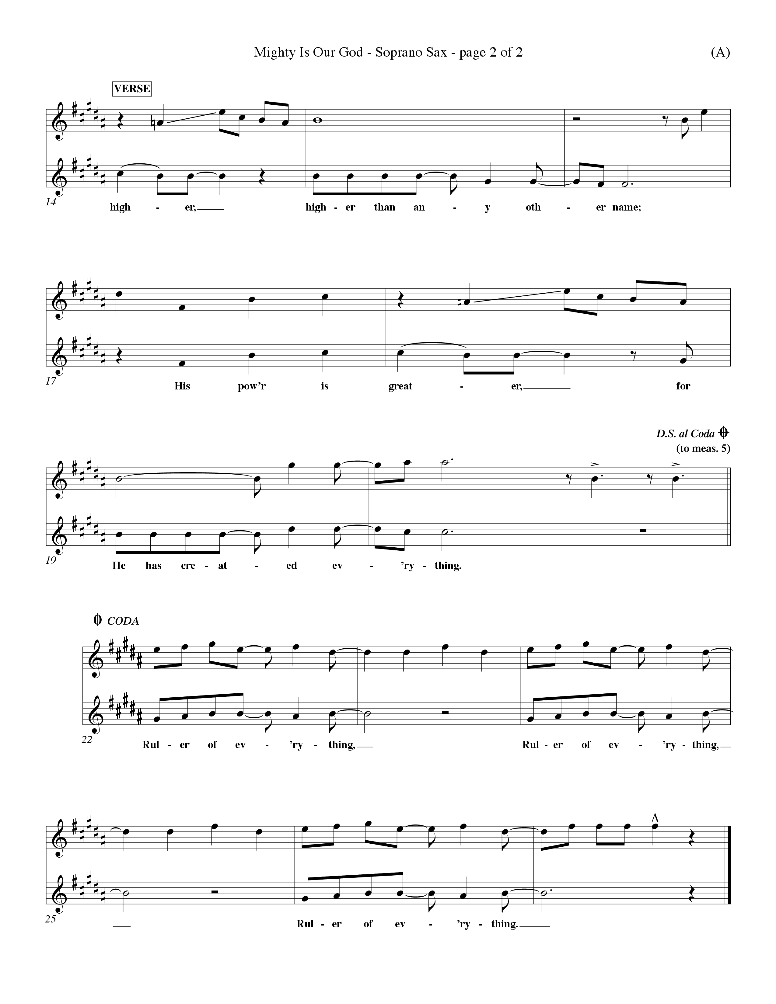Mighty Is Our God (Choral Anthem SATB) Saxophone (Word Music Choral / Orch. Ron Meyers)