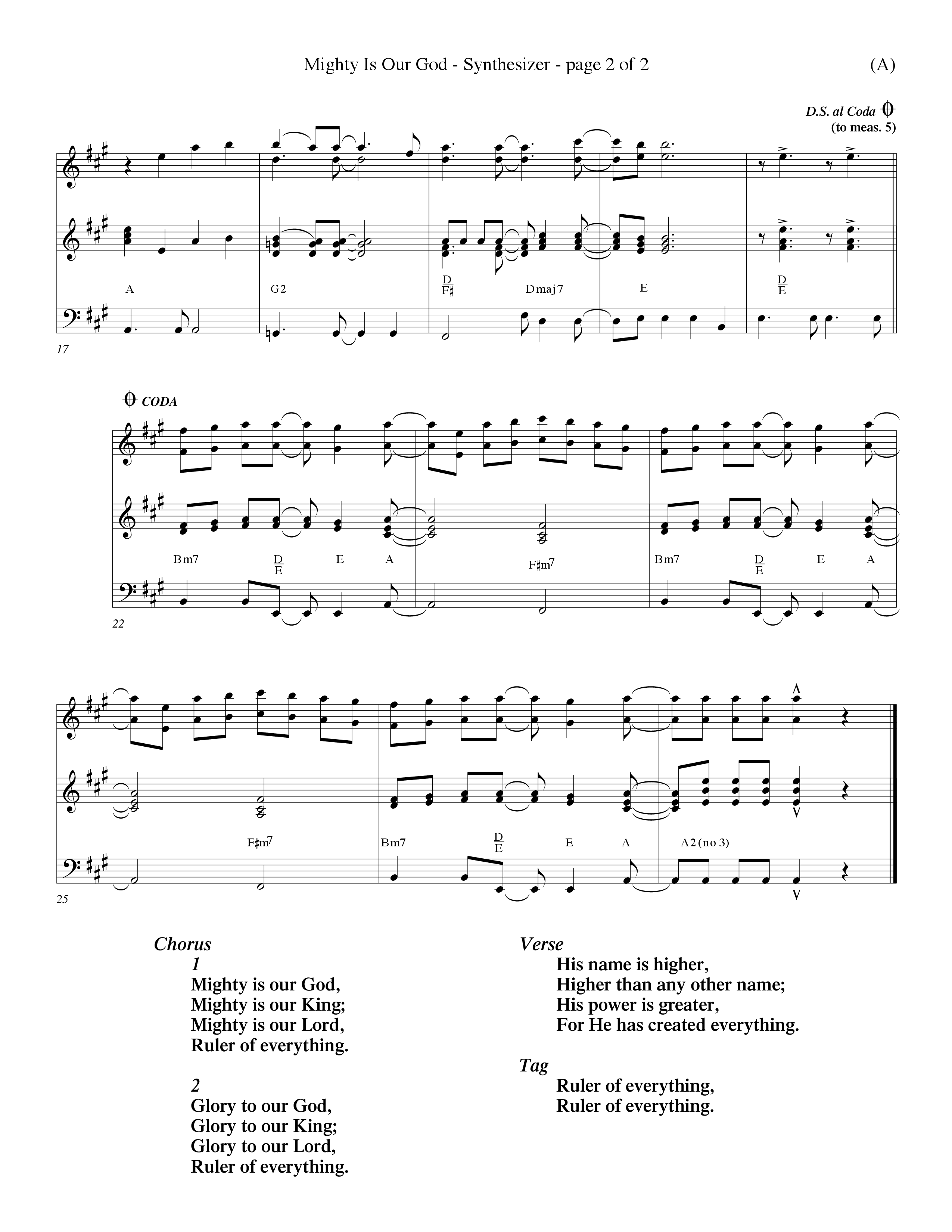 Mighty Is Our God (Choral Anthem SATB) Synth (Word Music Choral / Orch. Ron Meyers)
