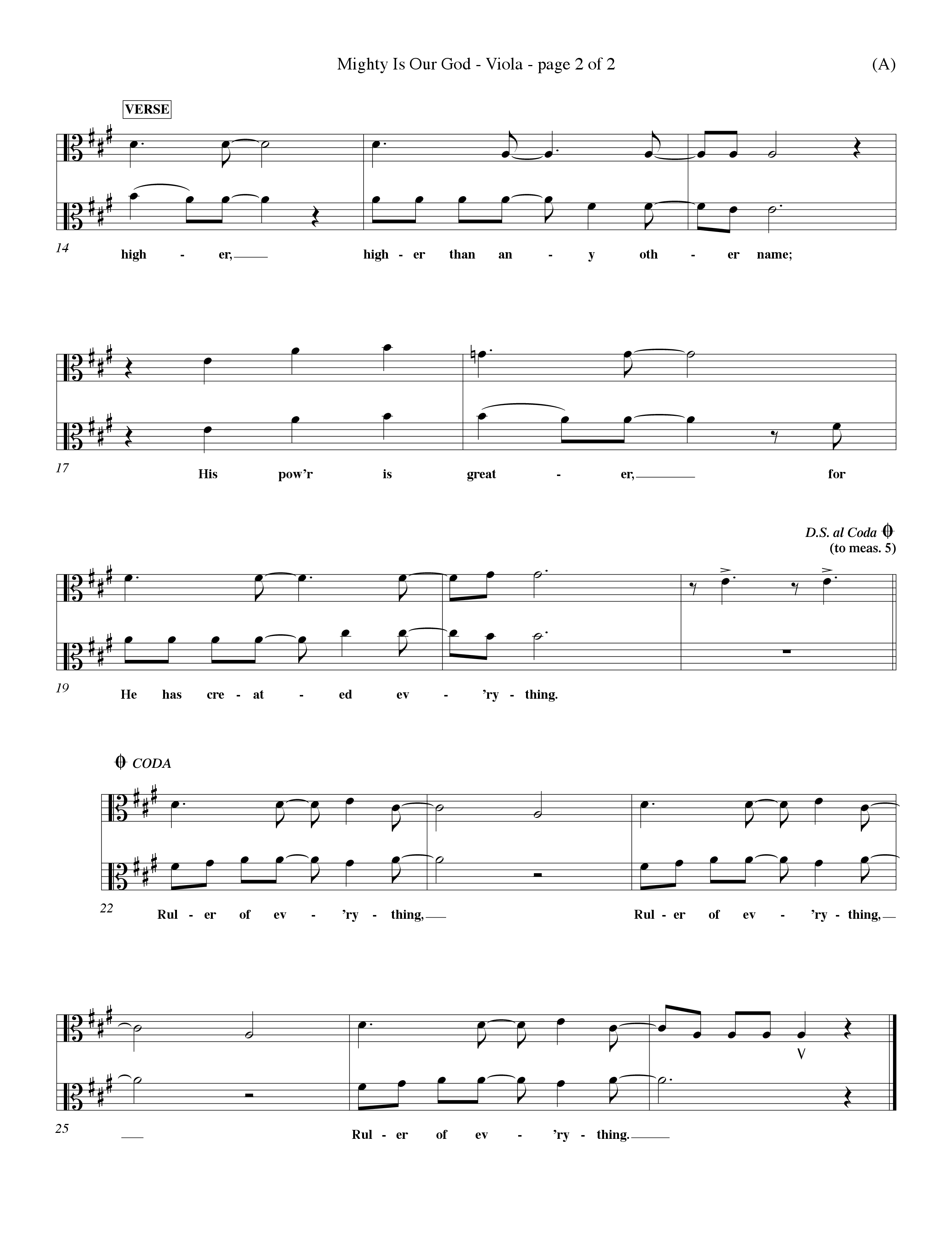 Mighty Is Our God (Choral Anthem SATB) Viola (Word Music Choral / Orch. Ron Meyers)