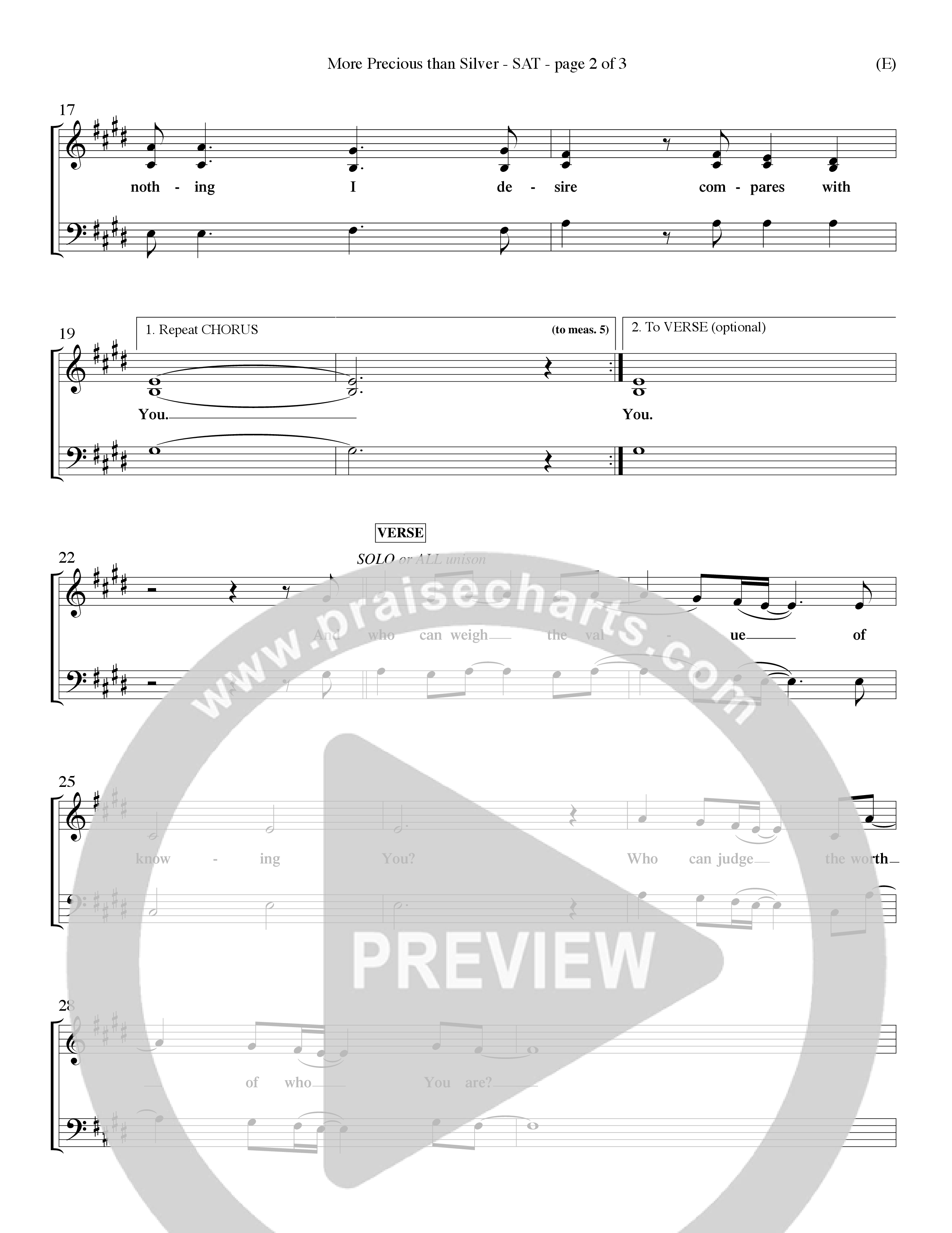 More Precious Than Silver (Choral Anthem SATB) Lead Sheet (SAT) (Word Music Choral / Orch. Michael Lawrence / Orch. Wayne Yankie)