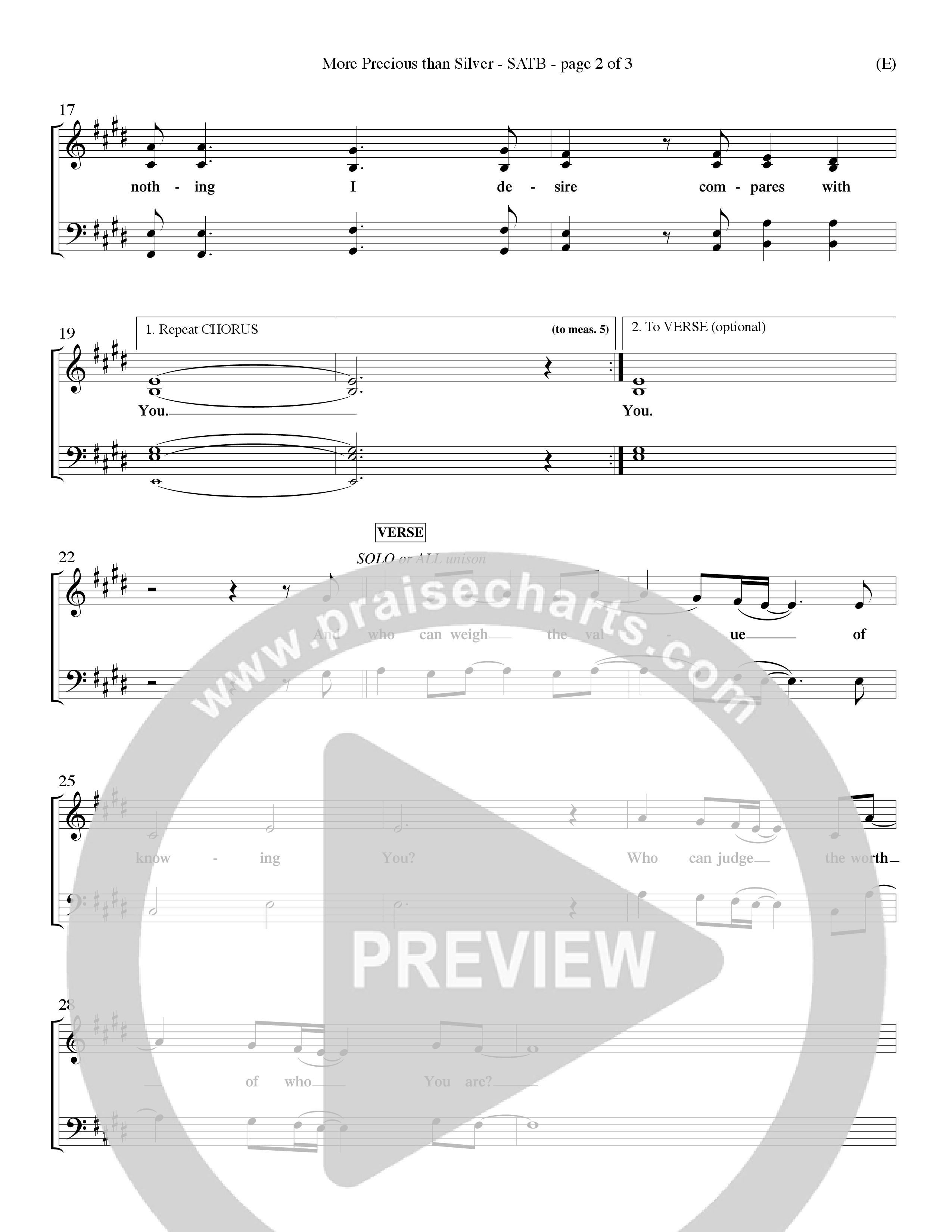 More Precious Than Silver (Choral Anthem SATB) Keyboard/Vocal (SATB) (Word Music Choral / Orch. Michael Lawrence / Orch. Wayne Yankie)