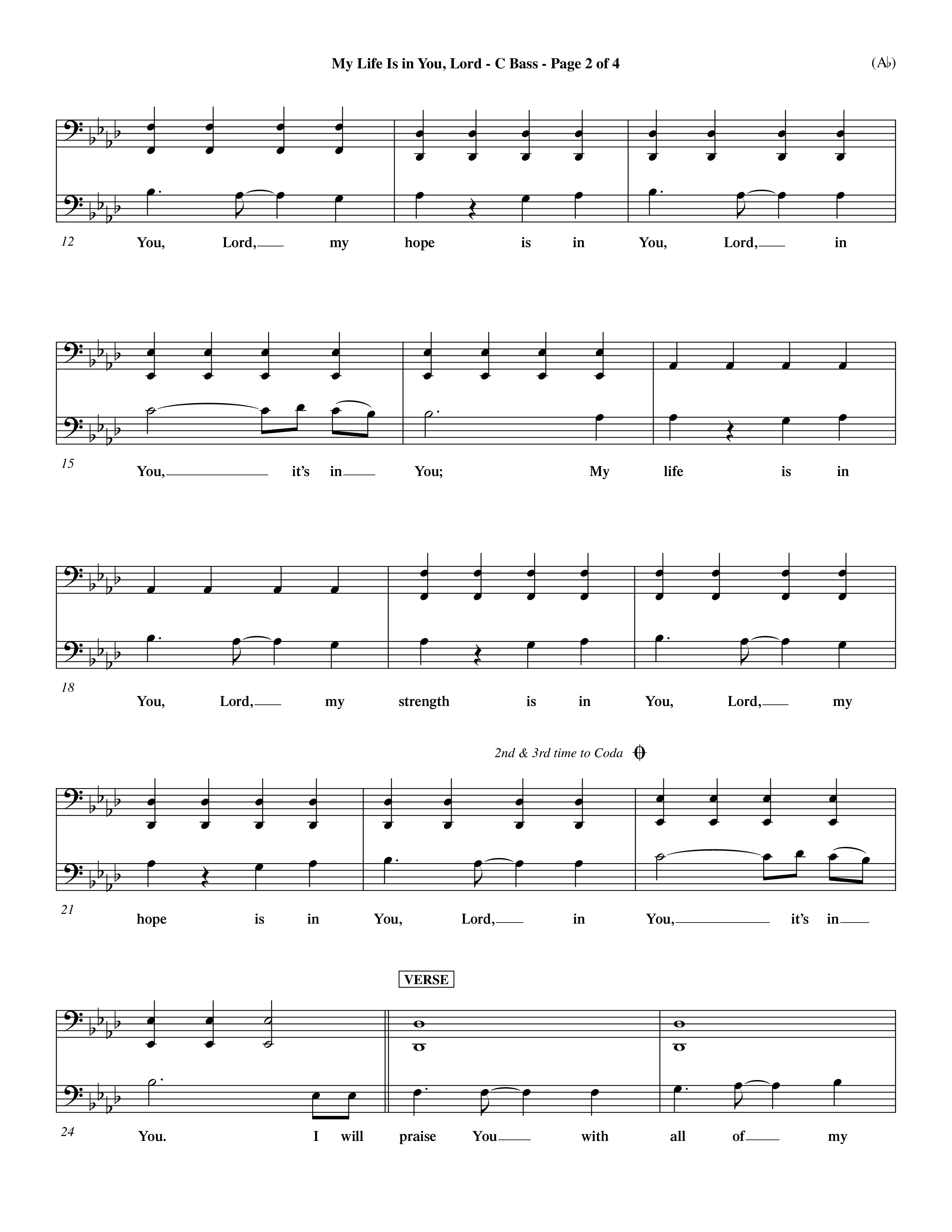 My Life Is In You Lord (Choral Anthem SATB) Contrabass (Word Music Choral / Orch. Ron Myers / Orch. Andrew High)