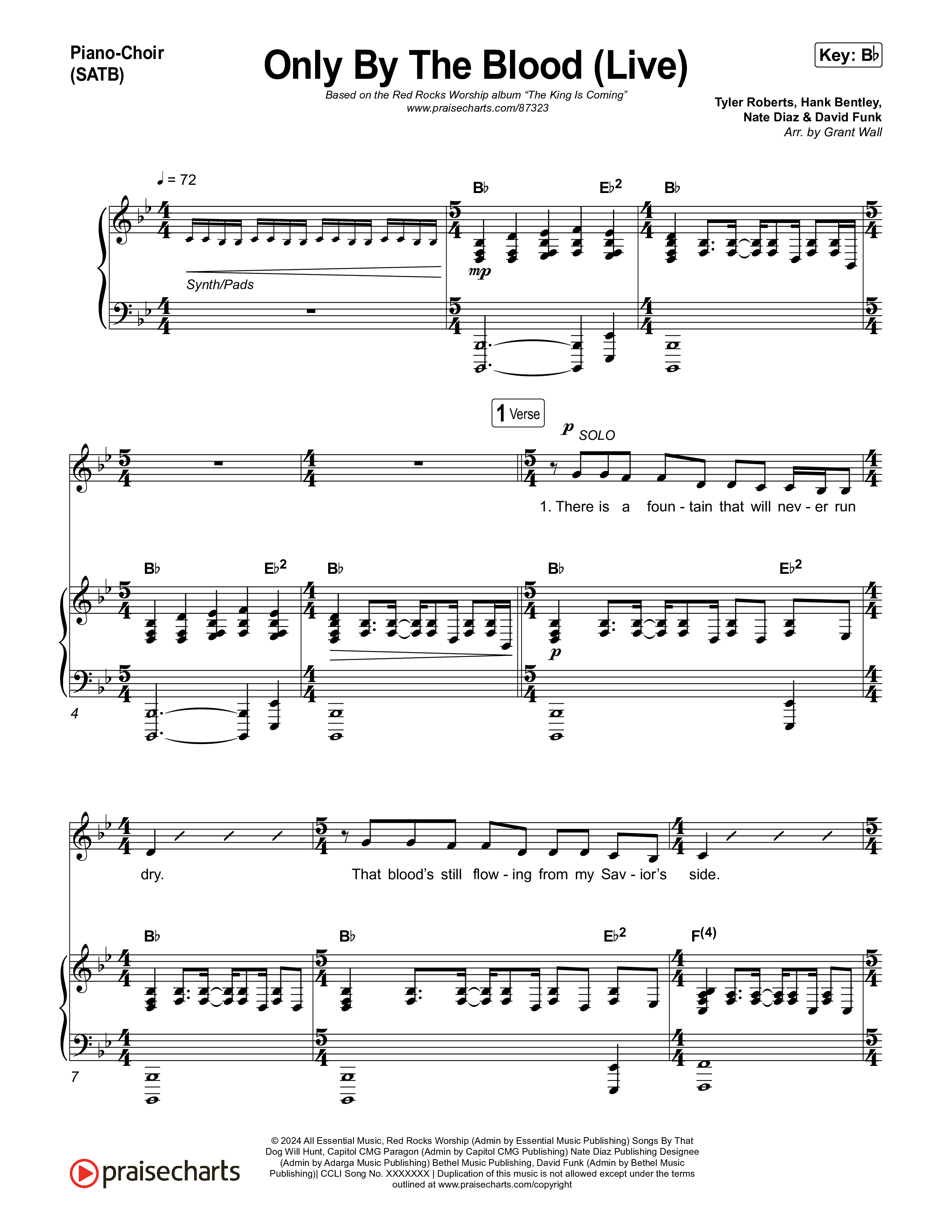 Only By The Blood (Live) Piano/Vocal Pack (Red Rocks Worship / Jake Piland)