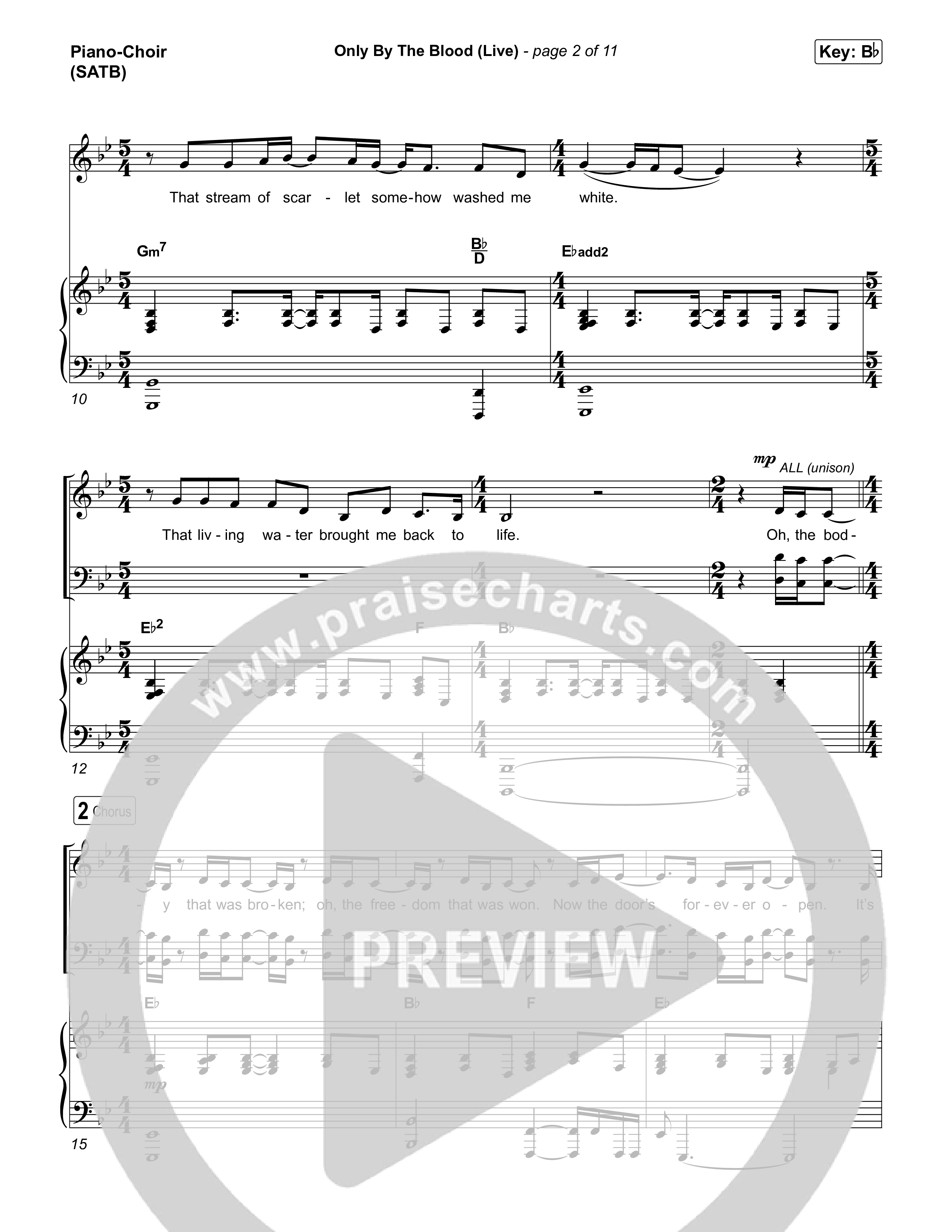 Only By The Blood (Live) Piano/Vocal Pack (Red Rocks Worship / Jake Piland)