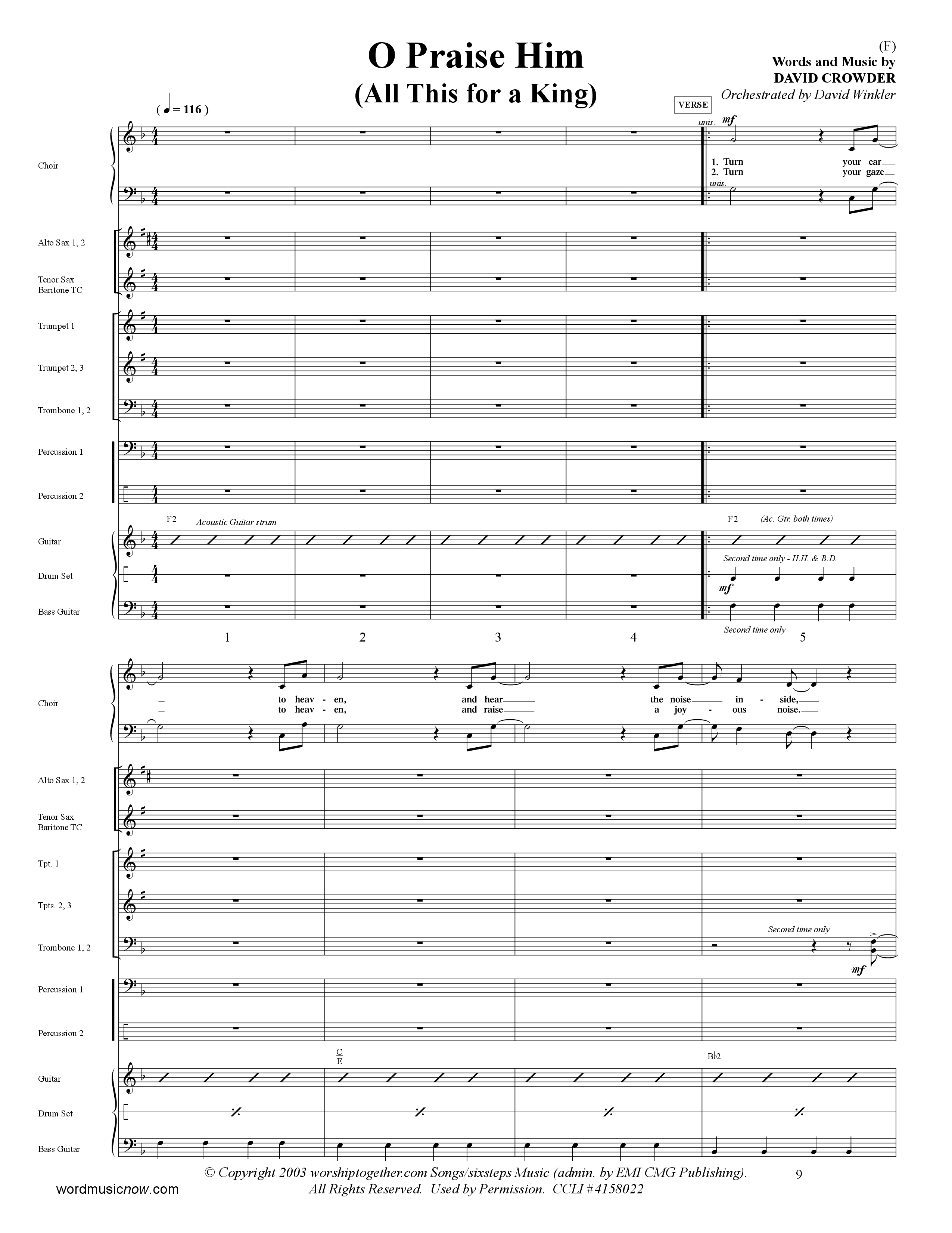 O Praise Him (Choral Anthem SATB) Conductor's Score (Word Music Choral / Orch. David Winkler)