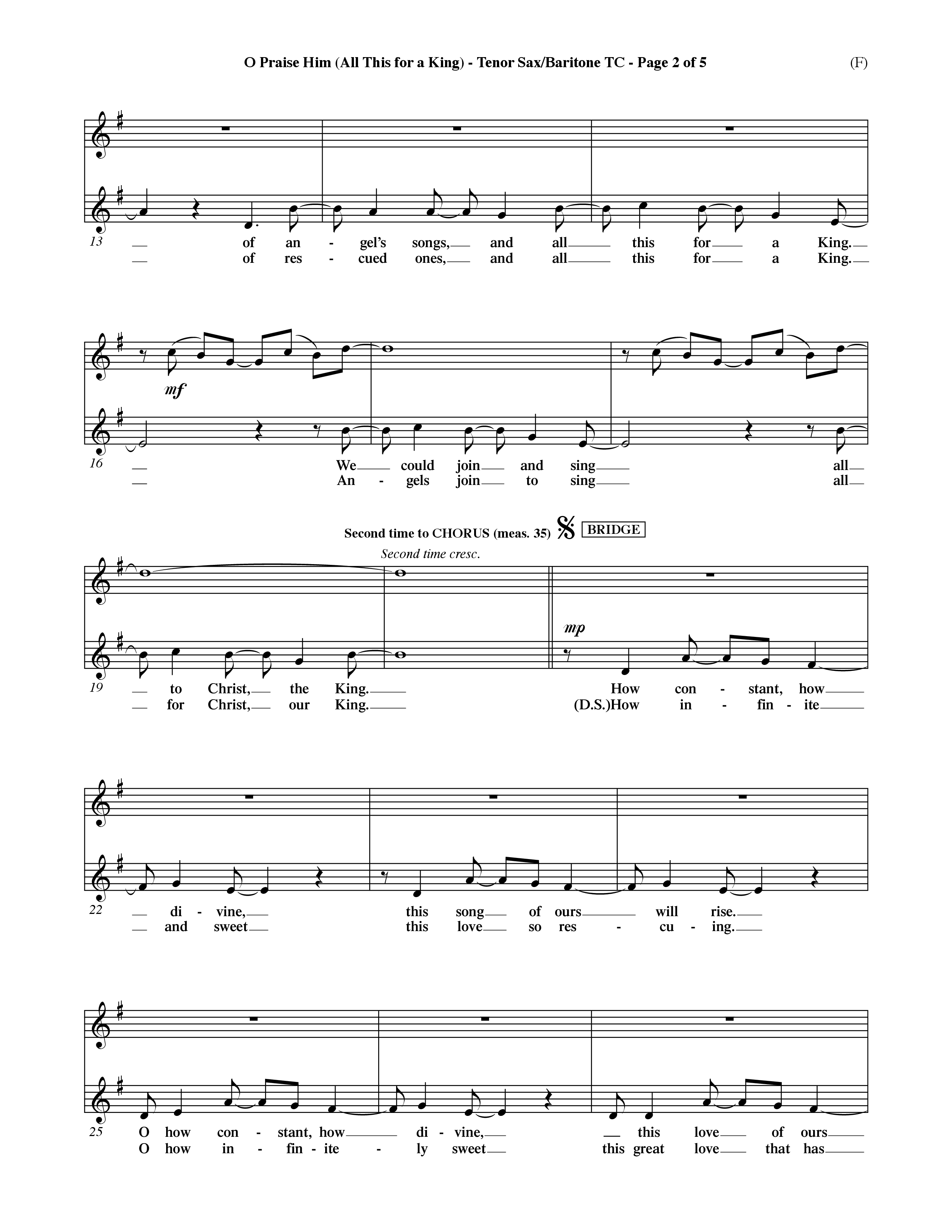 O Praise Him (Choral Anthem SATB) Tenor Sax/Baritone T.C. (Word Music Choral / Orch. David Winkler)