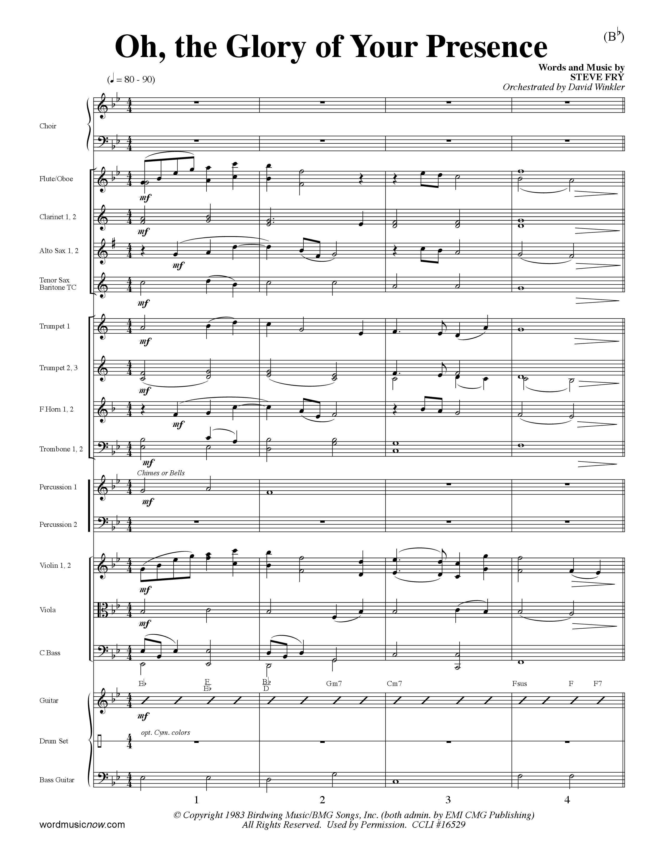 Oh The Glory Of Your Presence (Choral Anthem SATB) Conductor's Score (Word Music Choral / Orch. David Winkler)