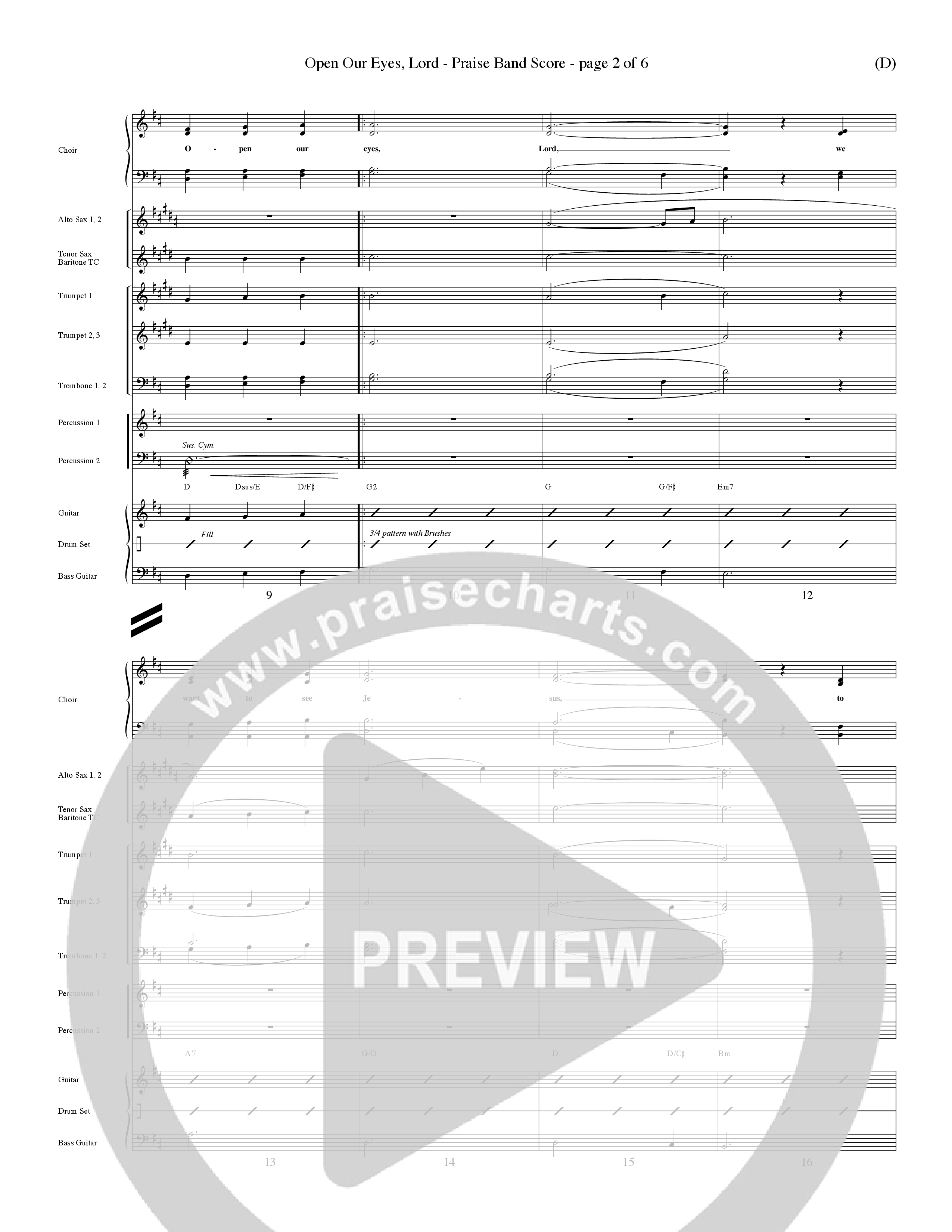 Open Our Eyes (Choral Anthem SATB) Conductor's Score (Word Music Choral / Orch. David Winkler / Orch. Wayne Yankie)