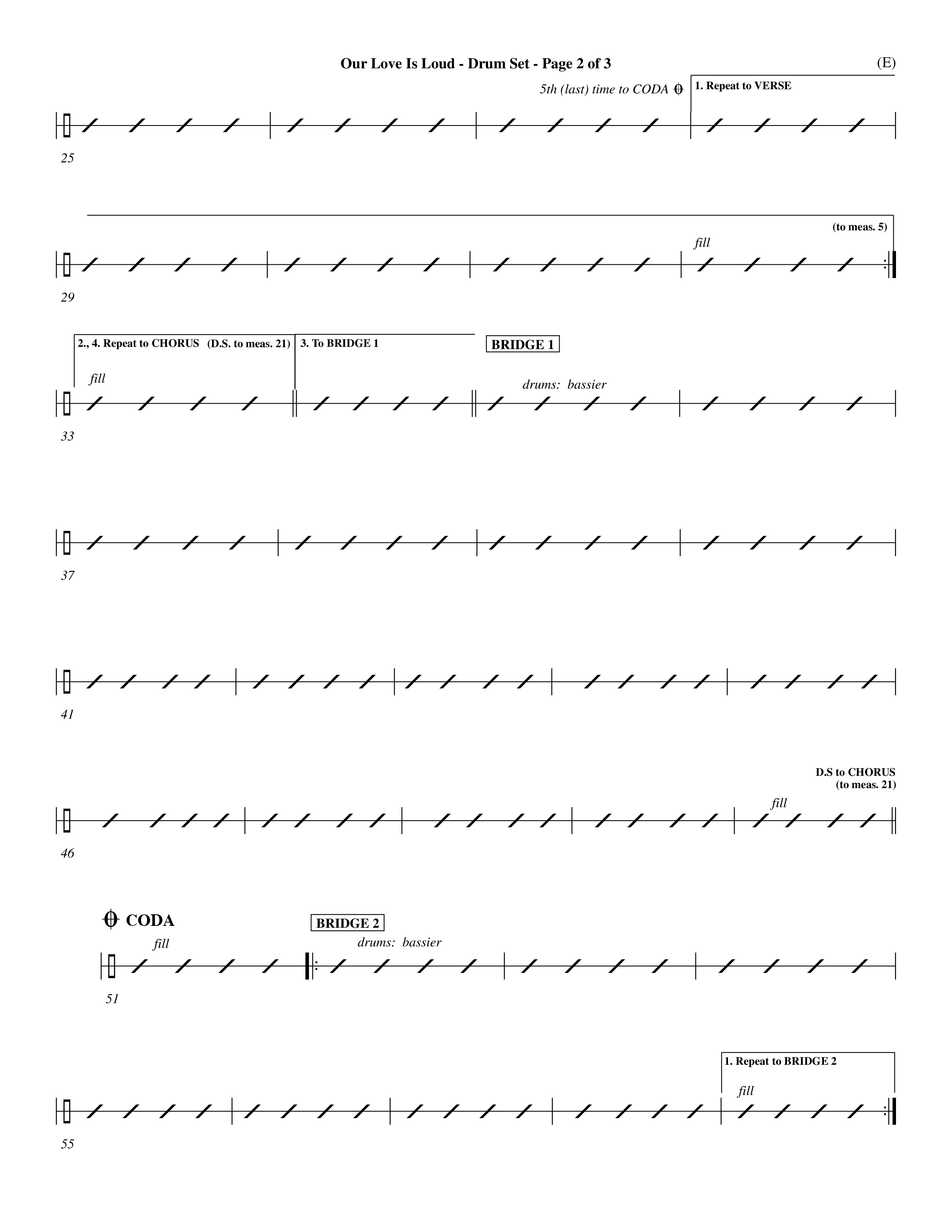 Our Love Is Loud (Choral Anthem SATB) Drum Set (Word Music Choral / Orch. Dave Williamson)