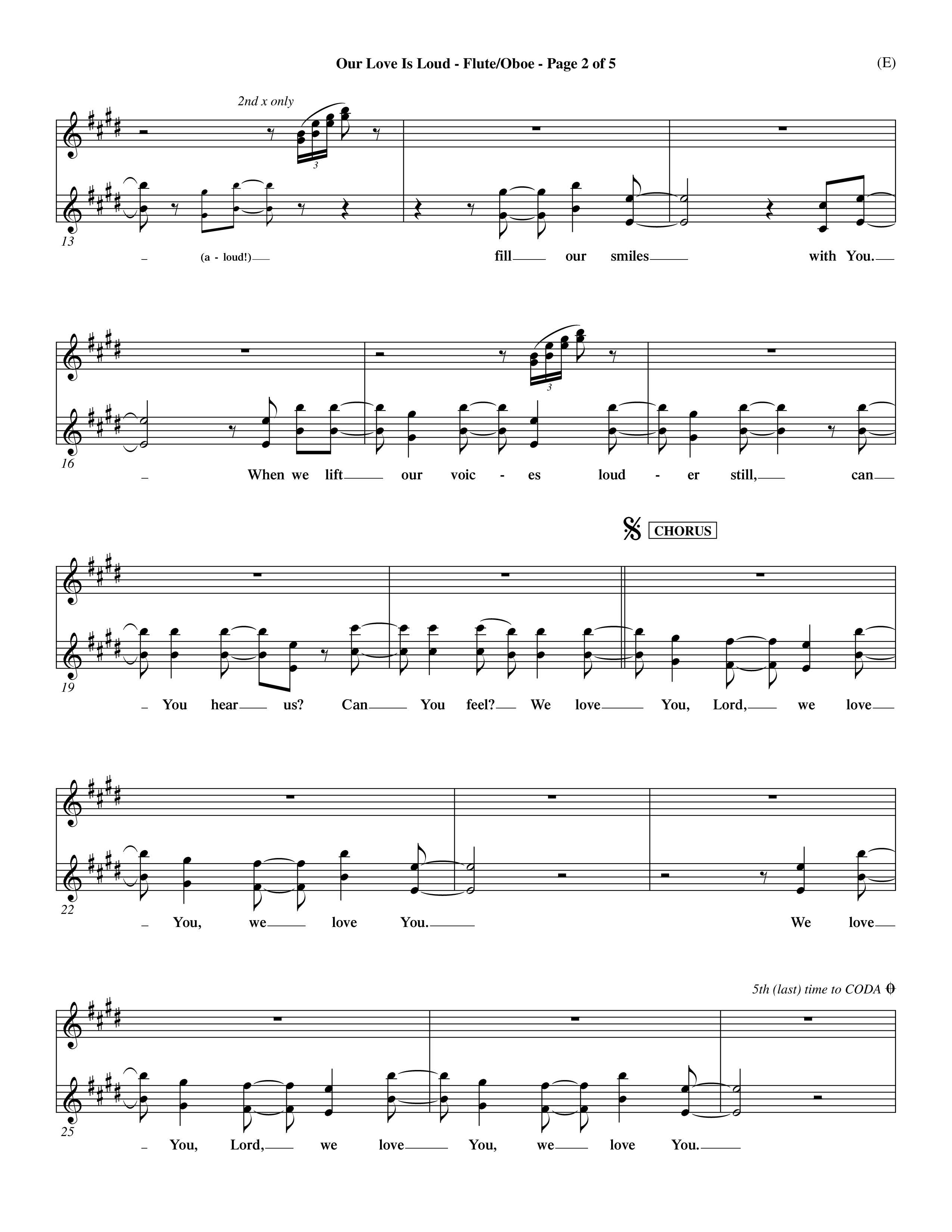 Our Love Is Loud (Choral Anthem SATB) Flute/Oboe (Word Music Choral / Orch. Dave Williamson)