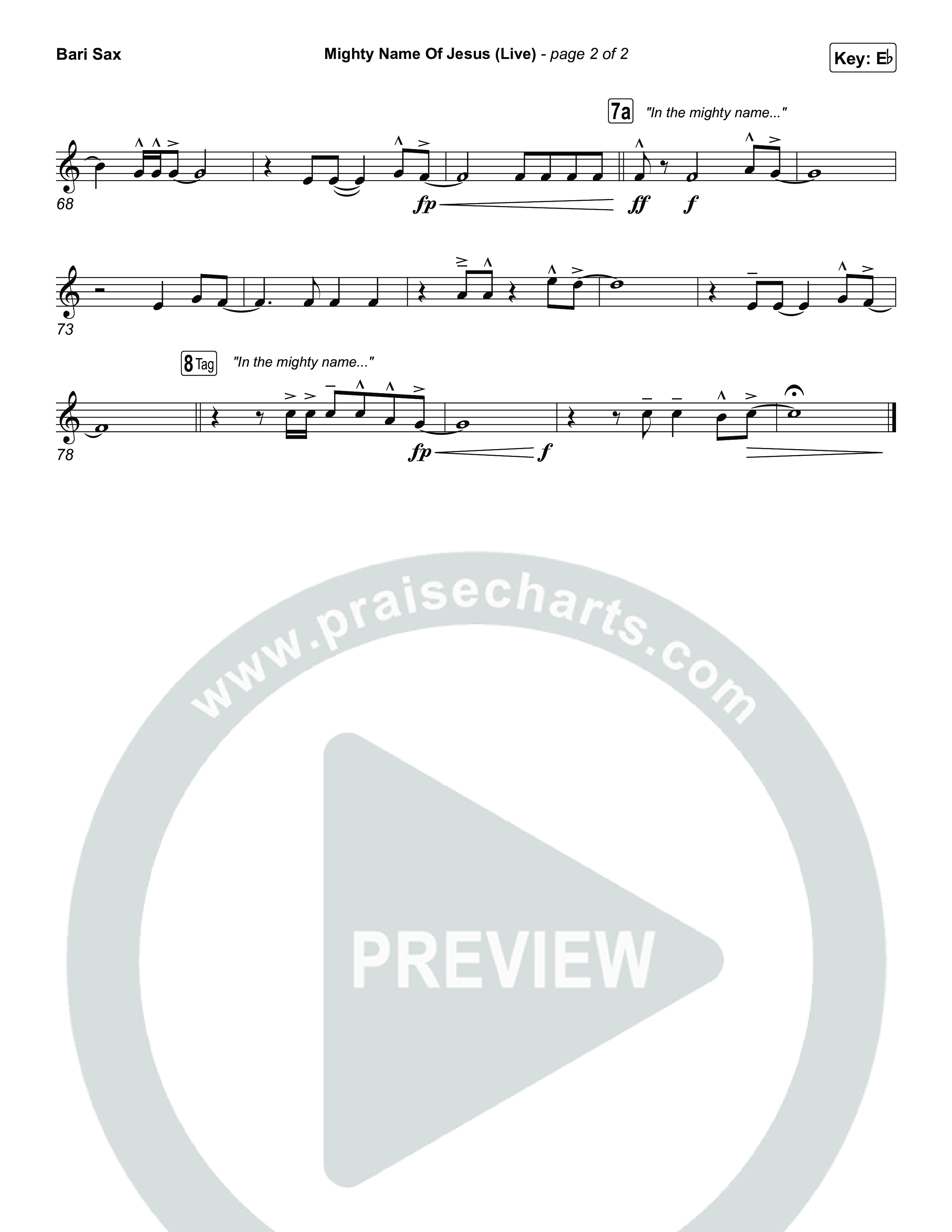 Mighty Name Of Jesus (Live) Bari Sax (Hope Darst)