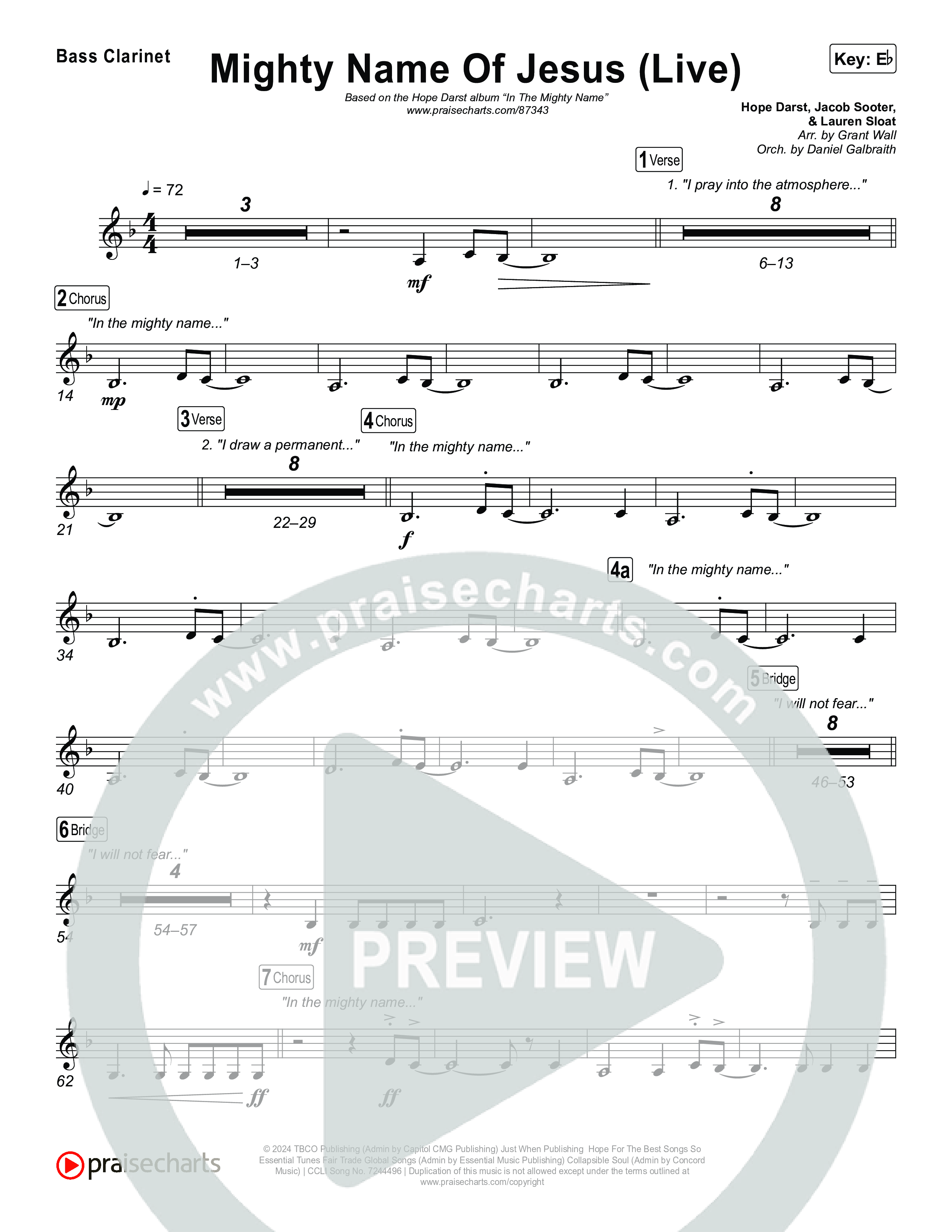 Mighty Name Of Jesus (Live) Clarinet 1,2 (Hope Darst)