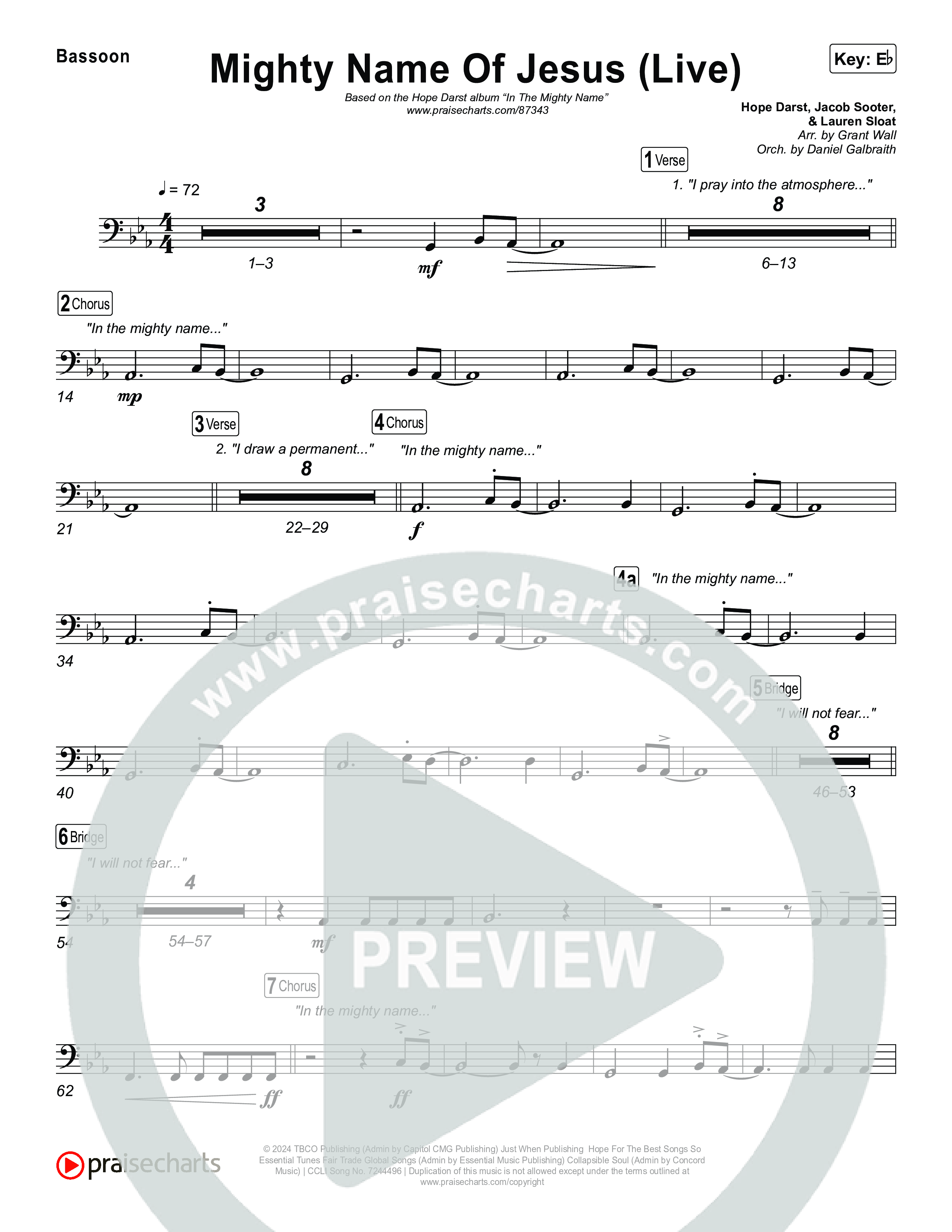 Mighty Name Of Jesus (Live) Bassoon (Hope Darst)