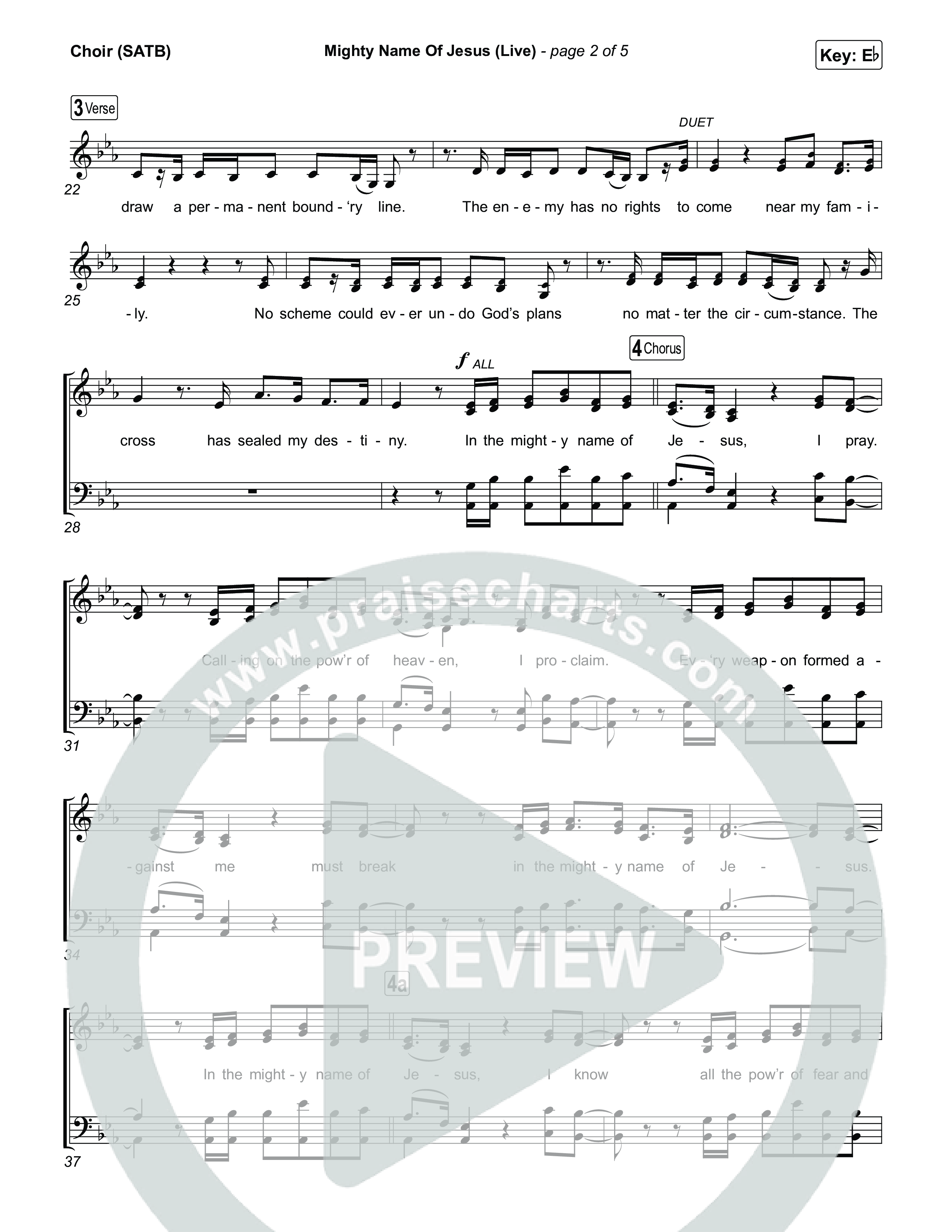 Mighty Name Of Jesus (Live) Choir Sheet (SATB) (Hope Darst)