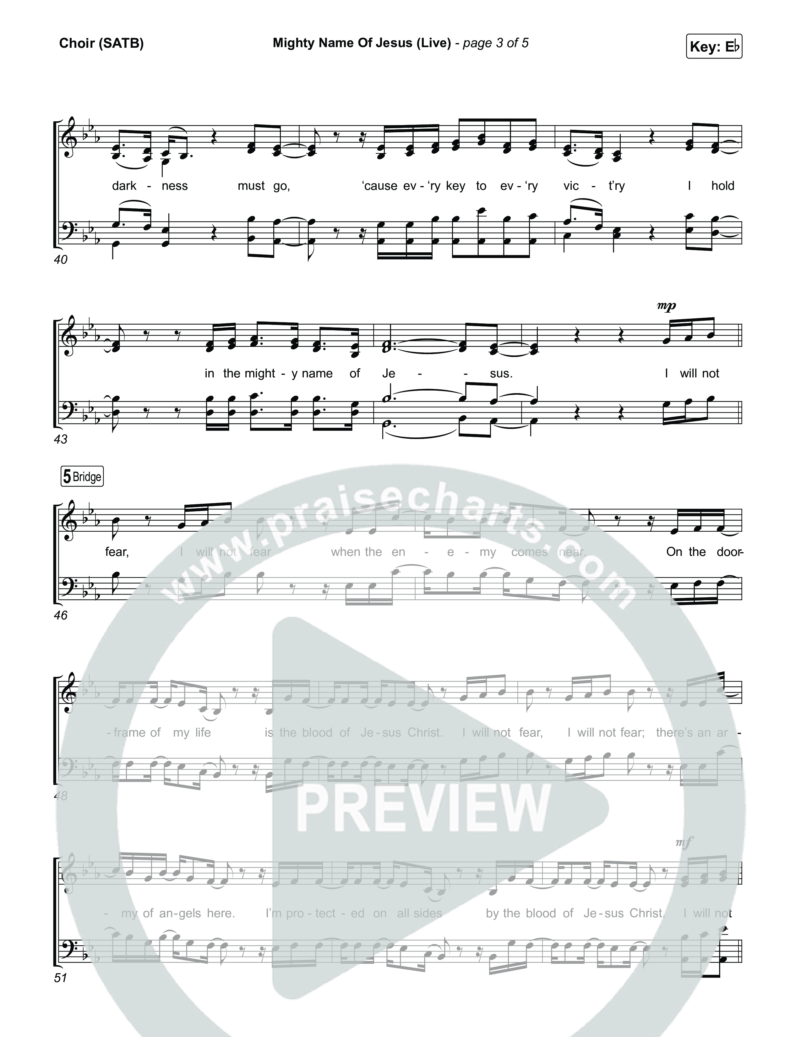 Mighty Name Of Jesus (Live) Choir Sheet (SATB) (Hope Darst)