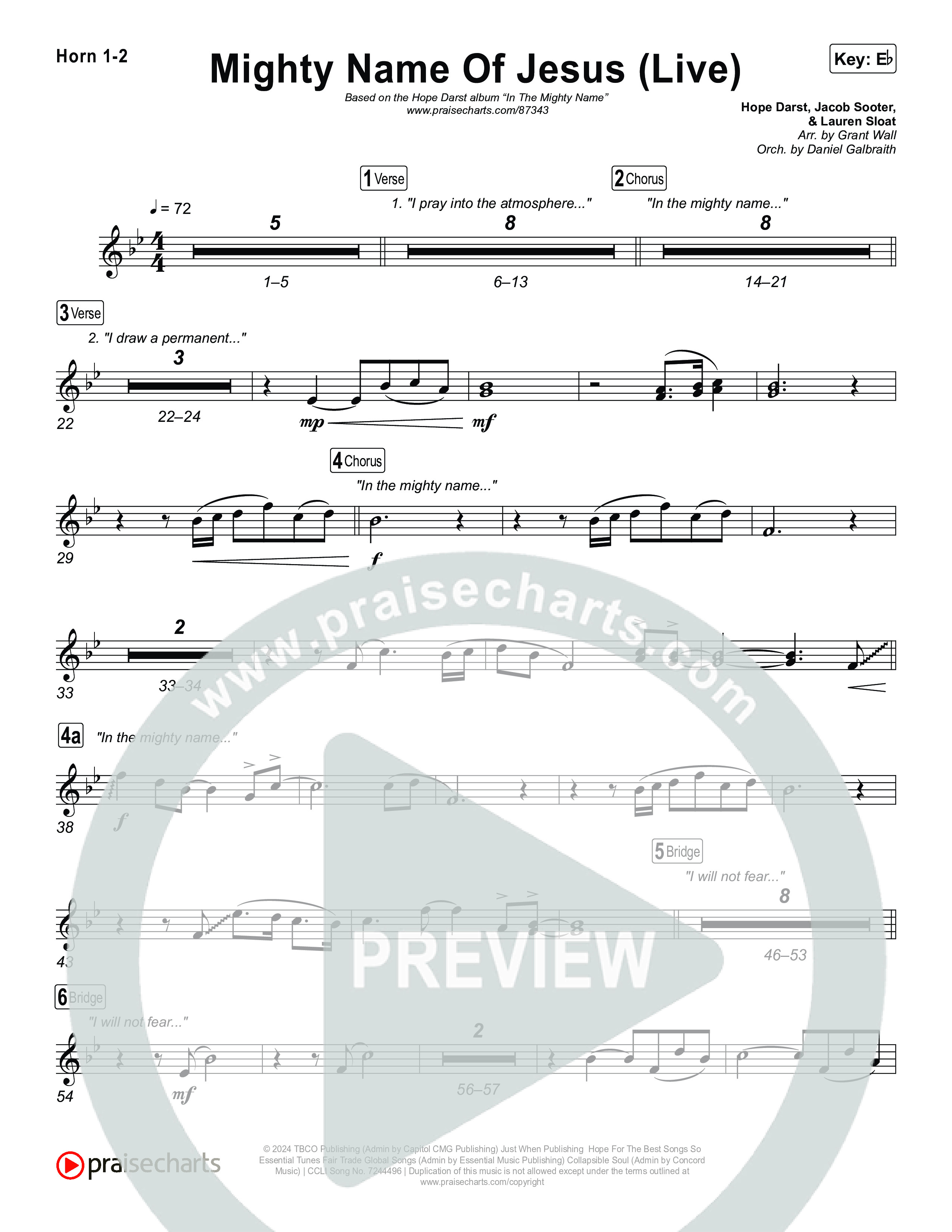 Mighty Name Of Jesus (Live) Brass Pack (Hope Darst)