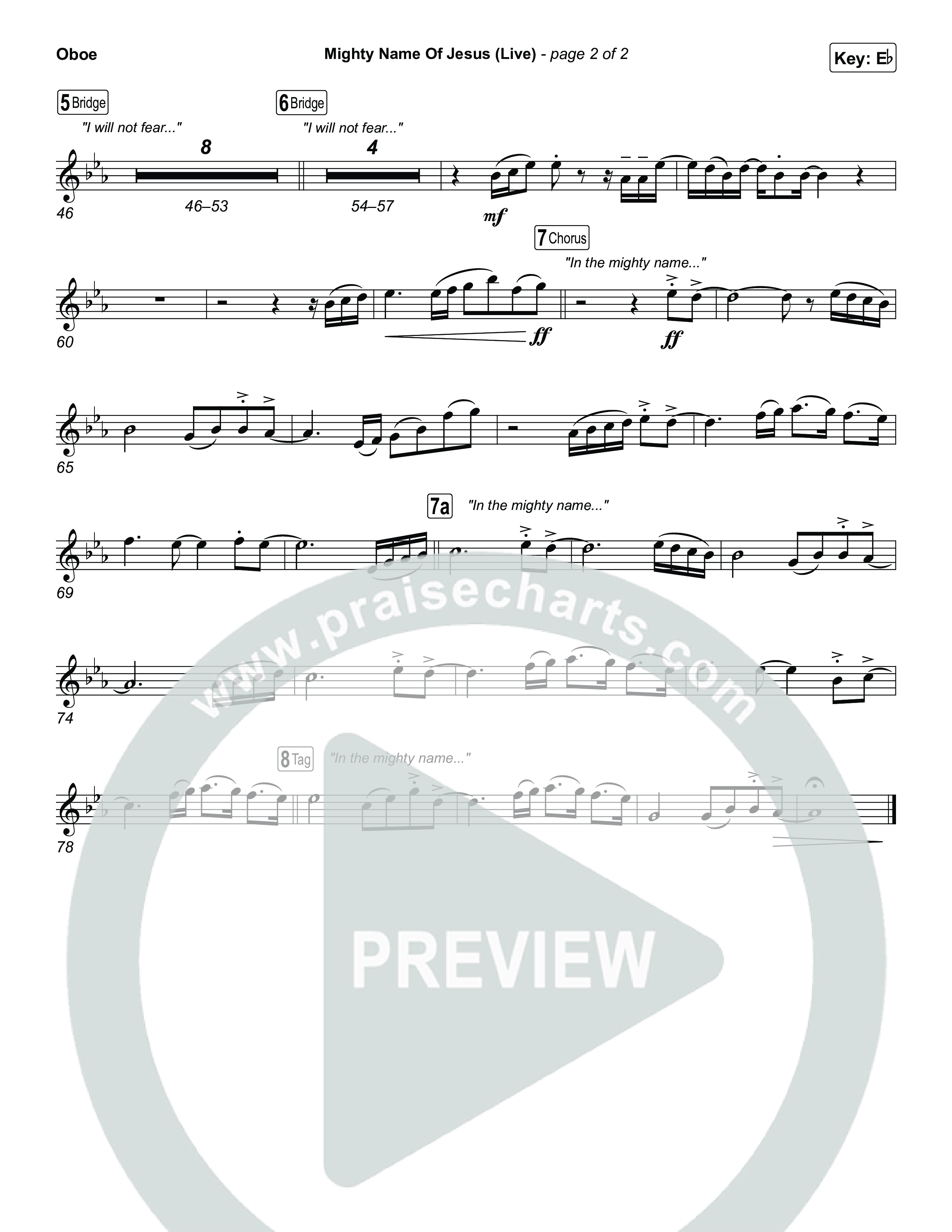 Mighty Name Of Jesus (Live) Oboe (Hope Darst)