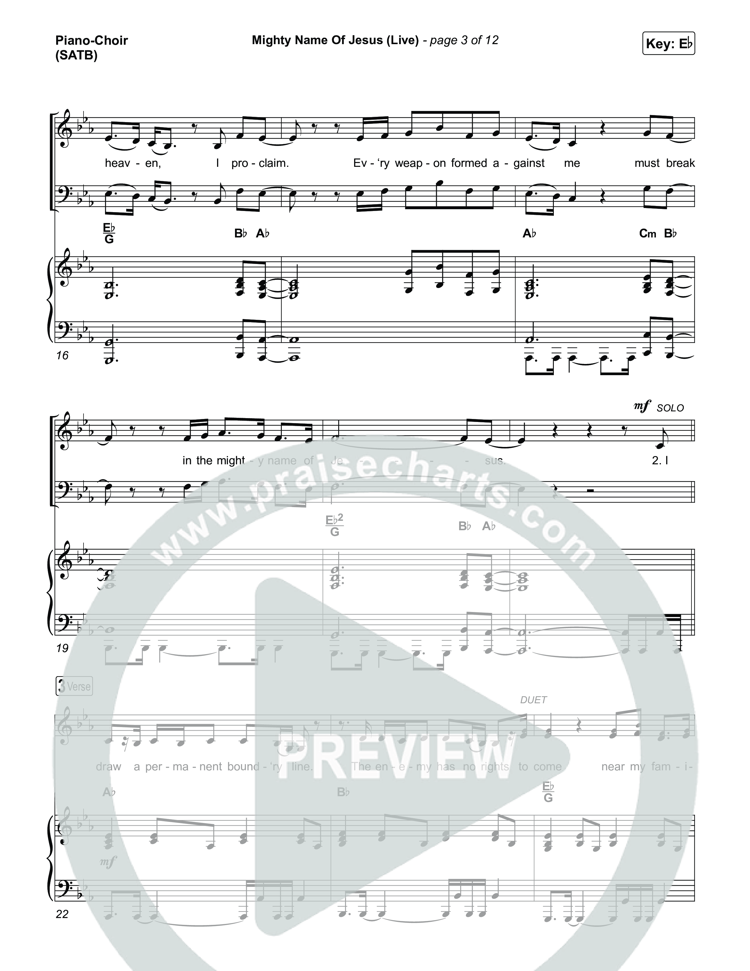 Mighty Name Of Jesus (Live) Piano/Vocal (SATB) (Hope Darst)