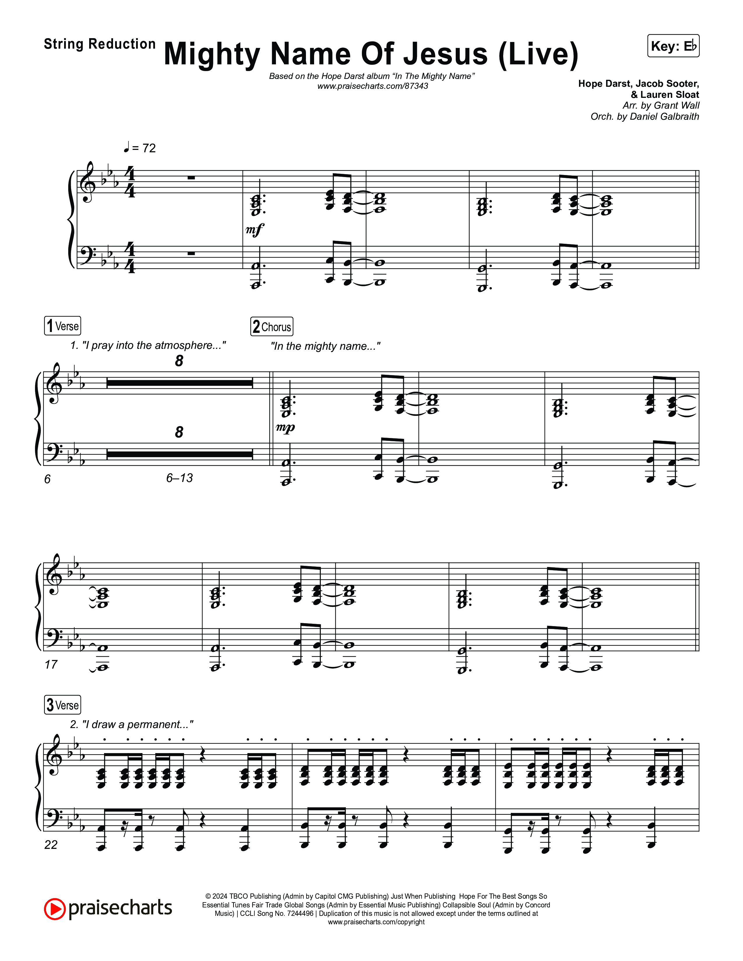 Mighty Name Of Jesus (Live) String Reduction (Hope Darst)