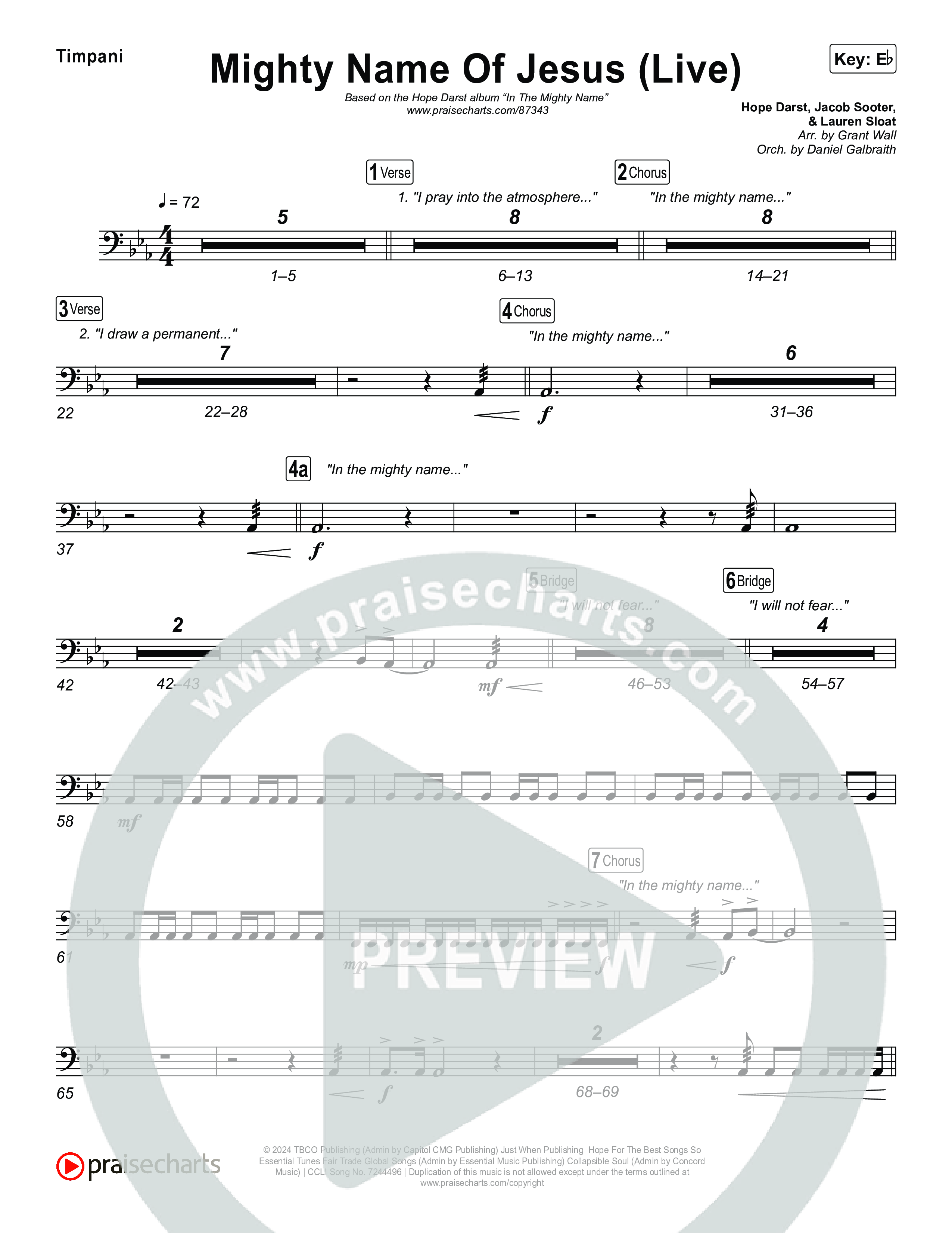 Mighty Name Of Jesus (Live) Timpani (Hope Darst)