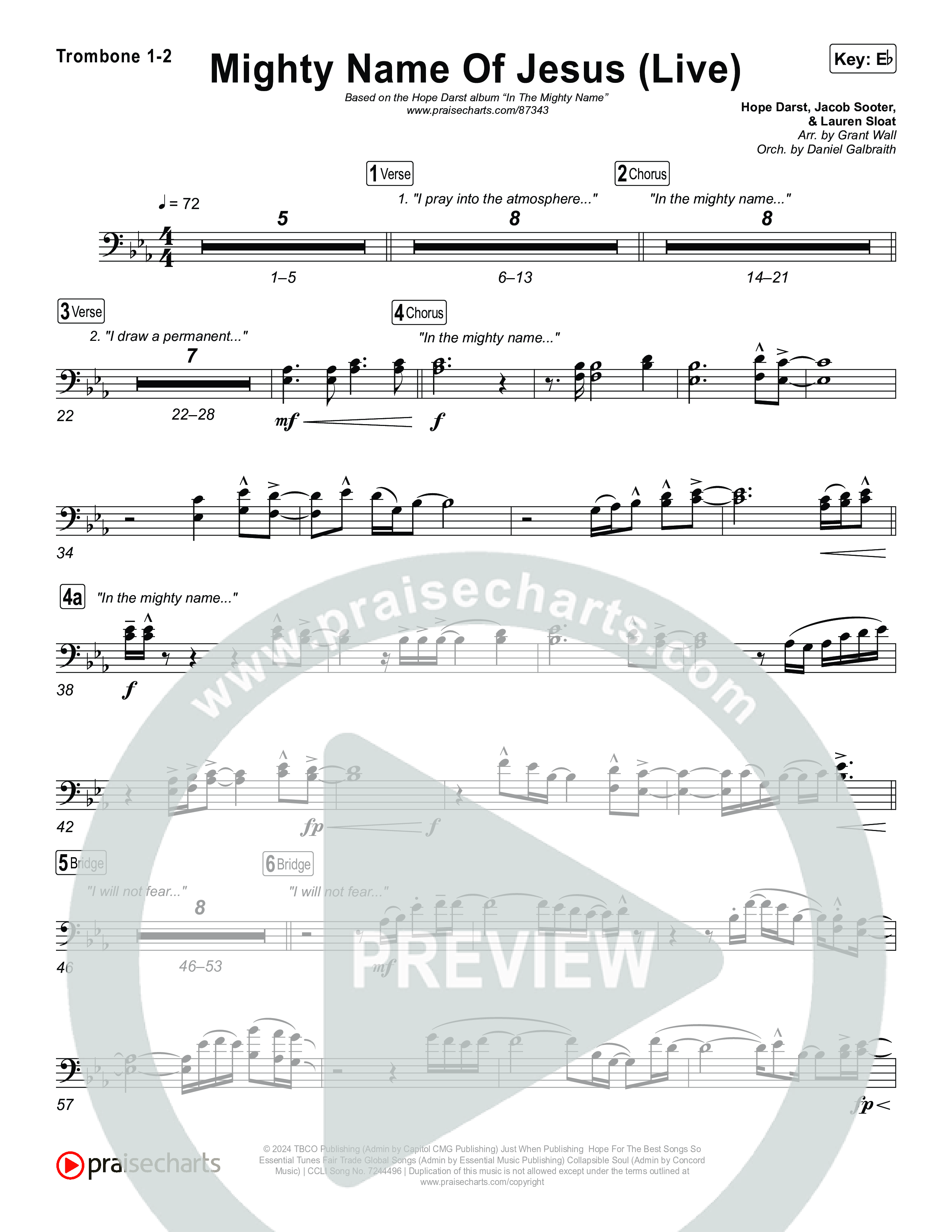 Mighty Name Of Jesus (Live) Trombone 1/2 (Hope Darst)