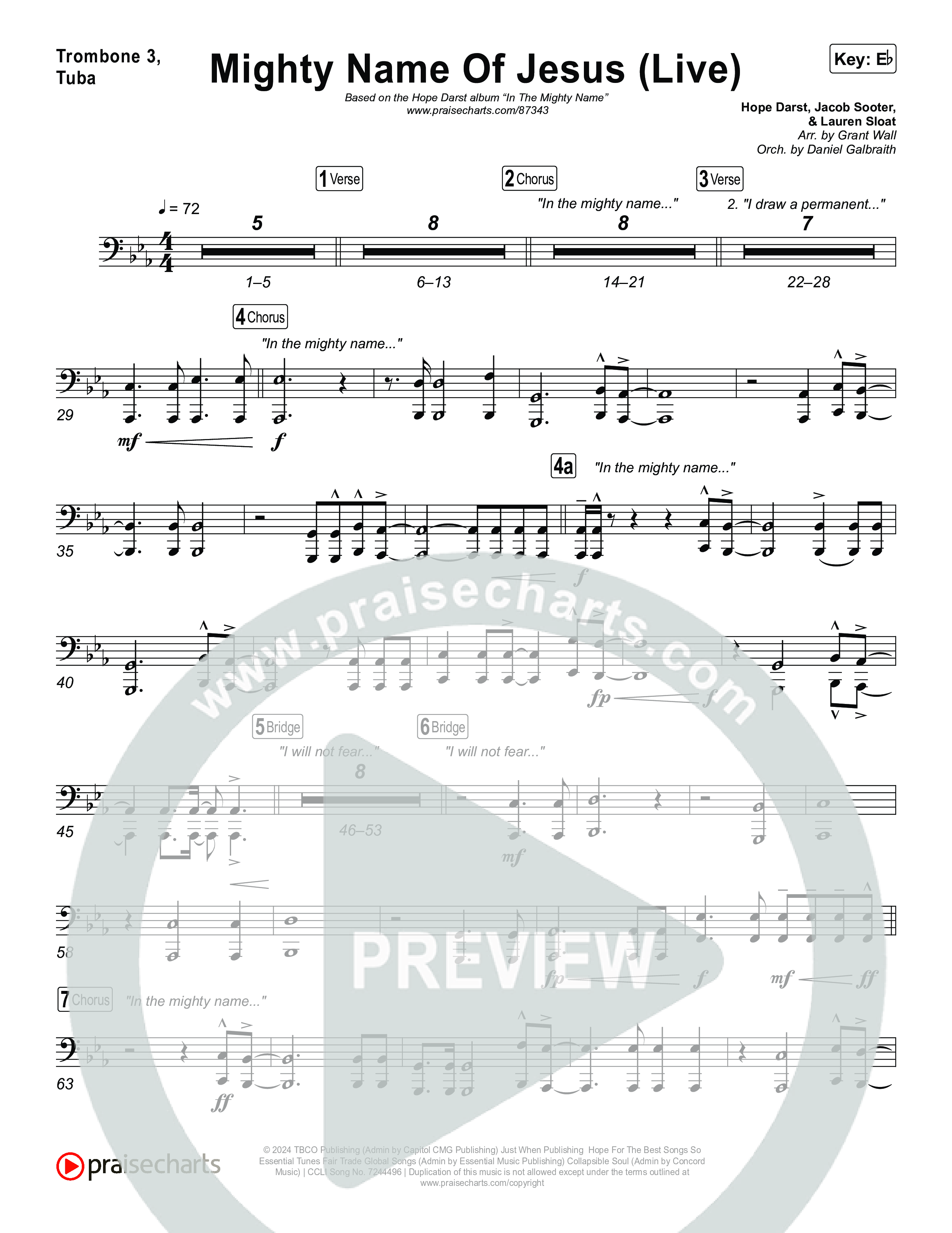 Mighty Name Of Jesus (Live) Trombone 3/Tuba (Hope Darst)