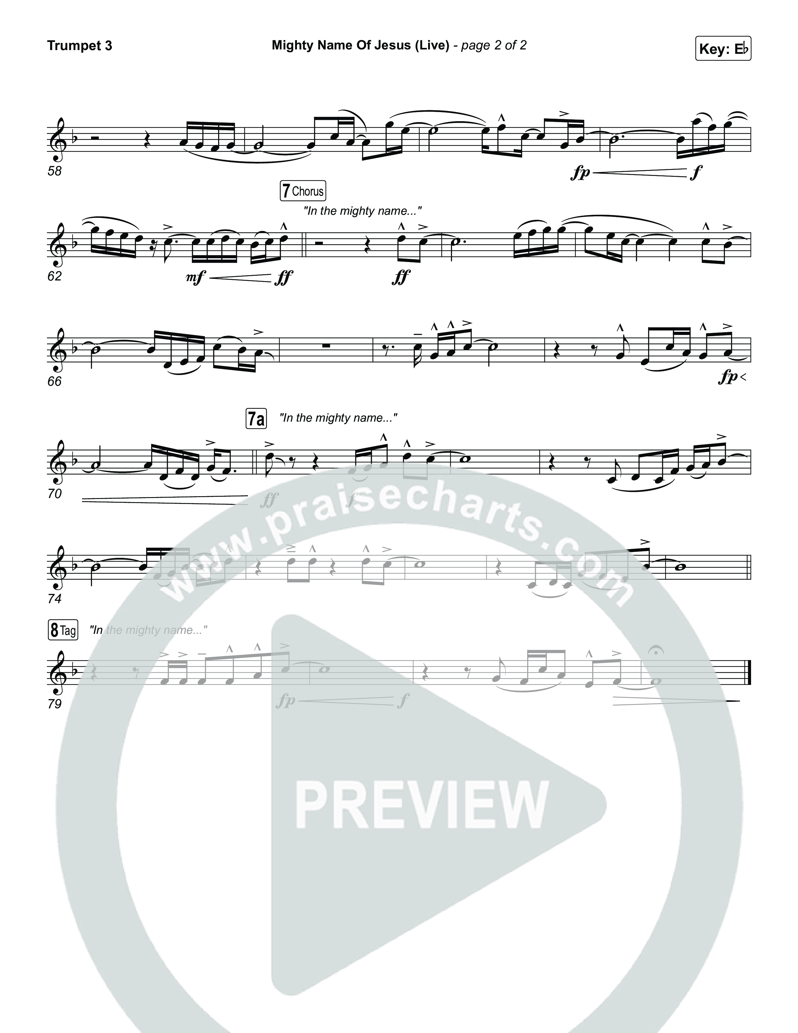 Mighty Name Of Jesus (Live) Trumpet 3 (Hope Darst)